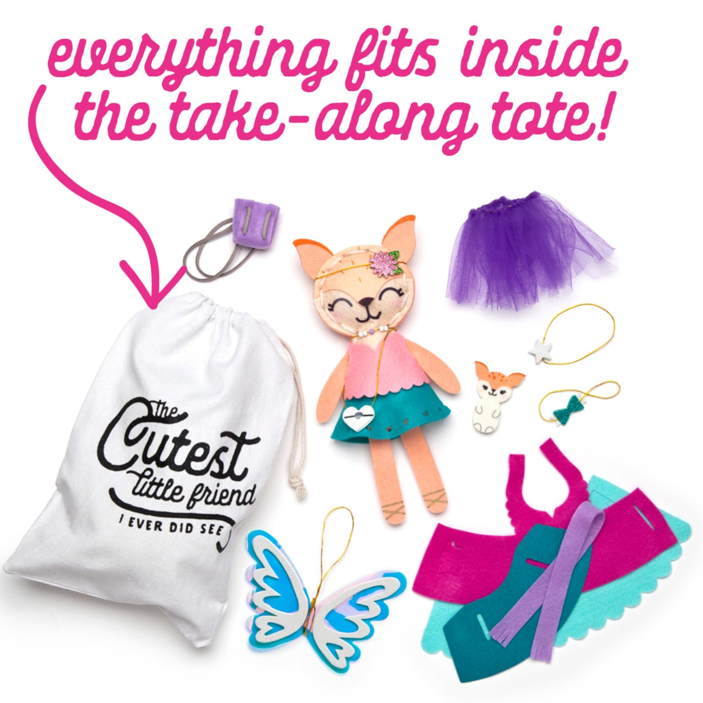 Craft-tastic – Make a Fox Friend Craft Kit – Learn to Make 1 Easy-to-Sew Stuffie with Clothes & Accessories