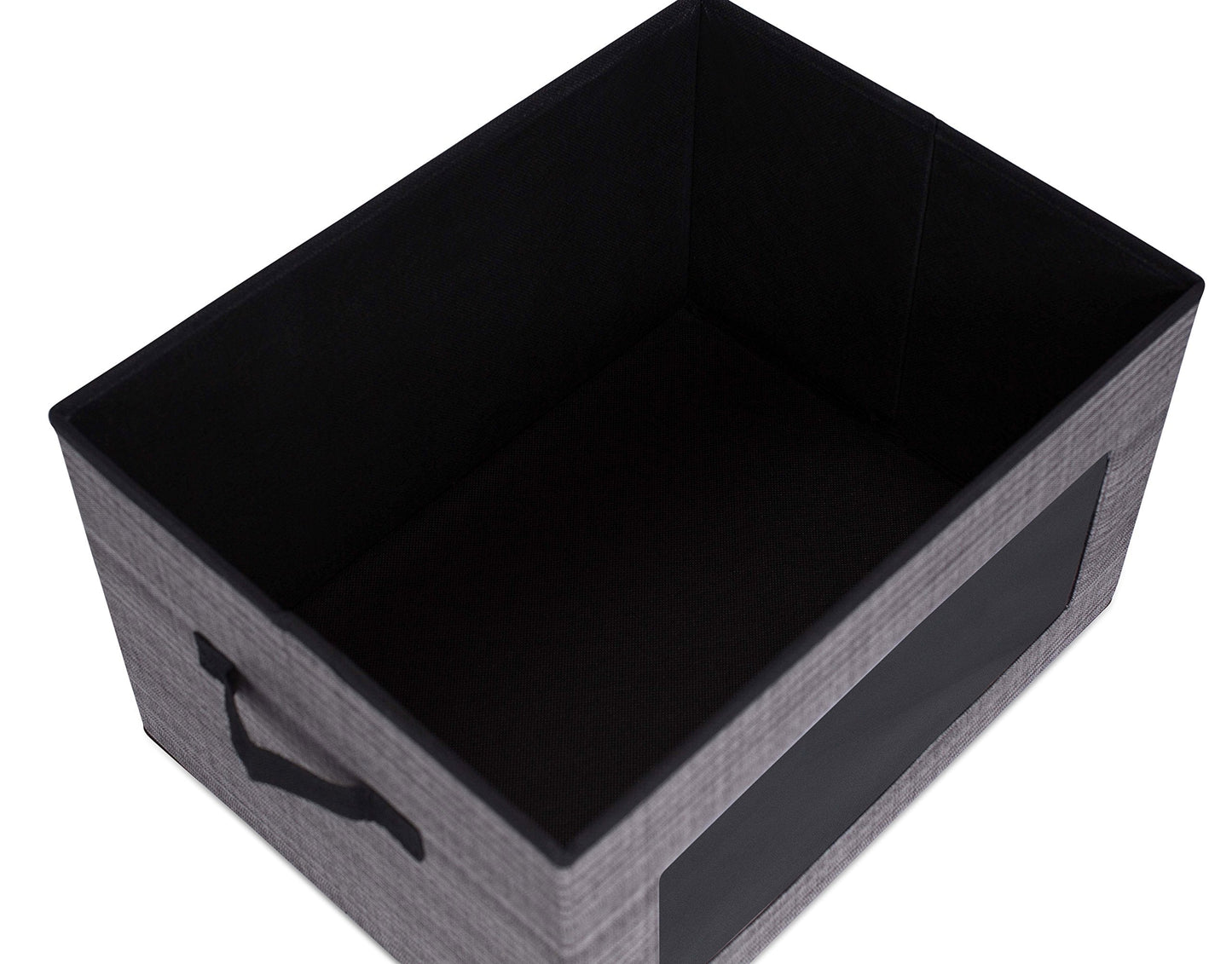 Internet's Best Storage Box with Window - Durable Storage Bin Basket Containers with Lids and Handles - Clothes Nursery Toys Organizer - Grey