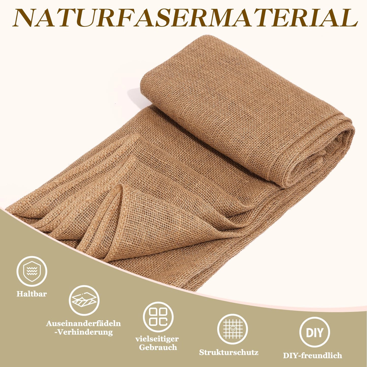 40" x20 Feet Premium Natural Burlap Fabric Roll – Multipurpose for Gardening, Weddings, Crafts & Holiday Decor – Wedding Aisle Runner, Halloween/Christmas Burlap, Weed Barrier & More(40in*20ft)