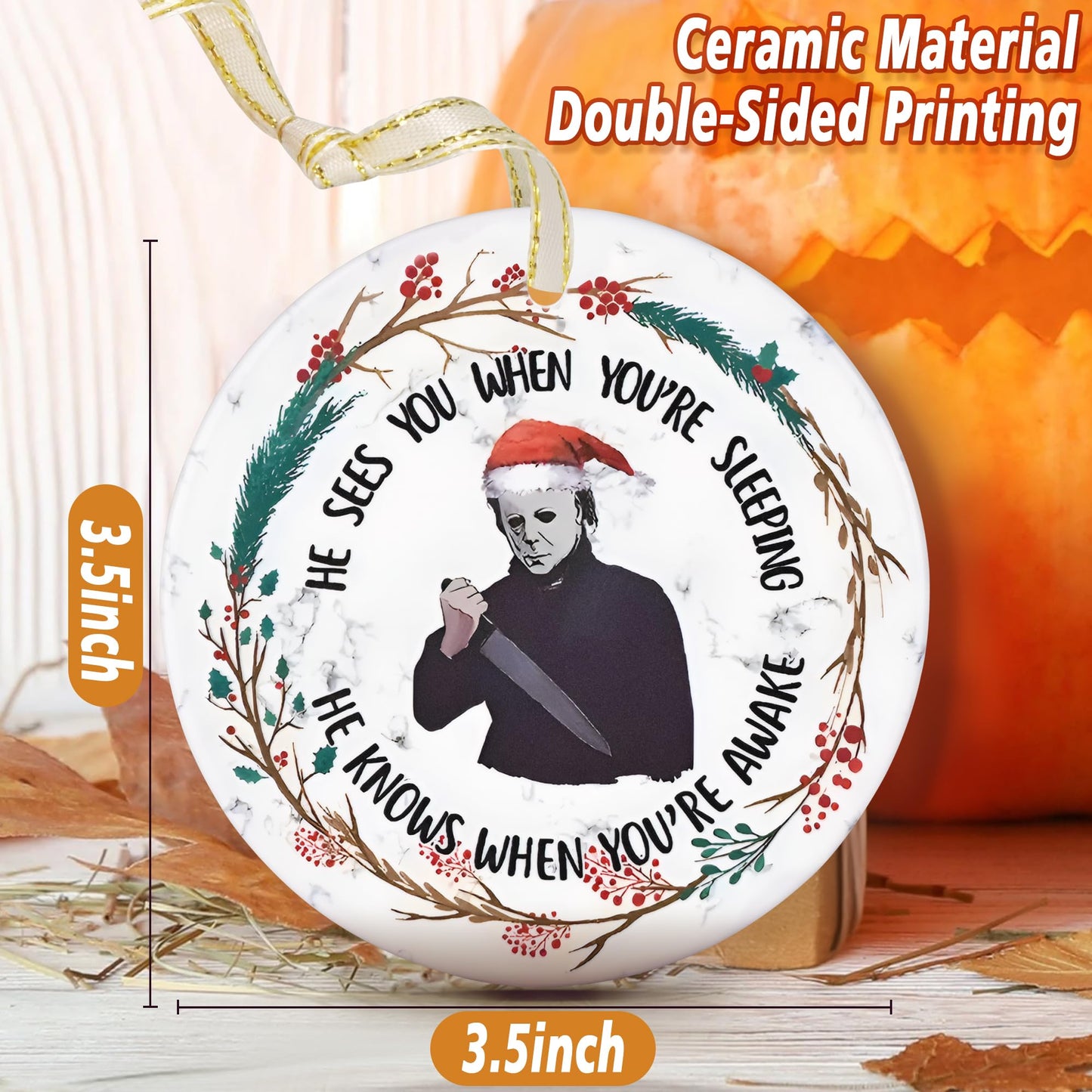 Christmas 2025 Ornaments, Christmas Ornament Gift, Holiday Keepsake, Stocking Stuffers, Gift Ideas - Scary Halloween