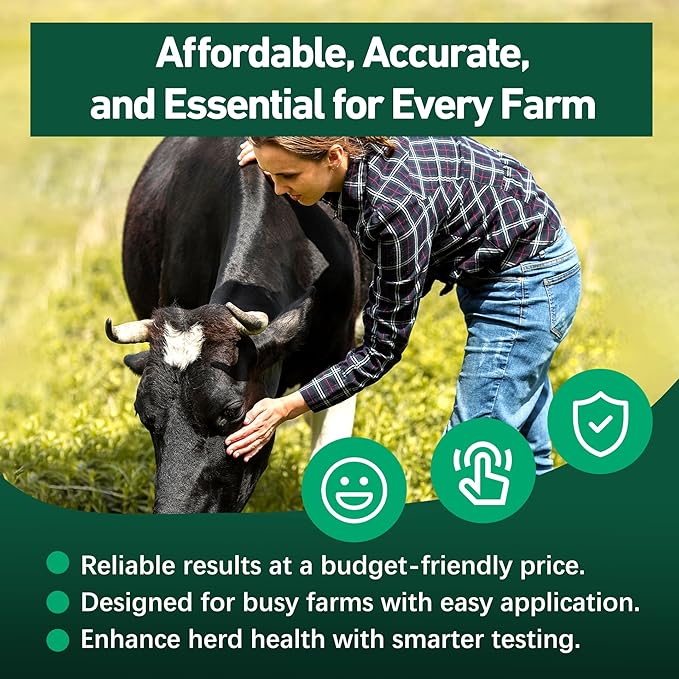 Bovine Pregnancy Test Kit - Includes 2 Tests, Rapid Results in 5-20 Minutes for Dairy & Beef Cows, Whole Blood, Serum & Plasma-Based Tests