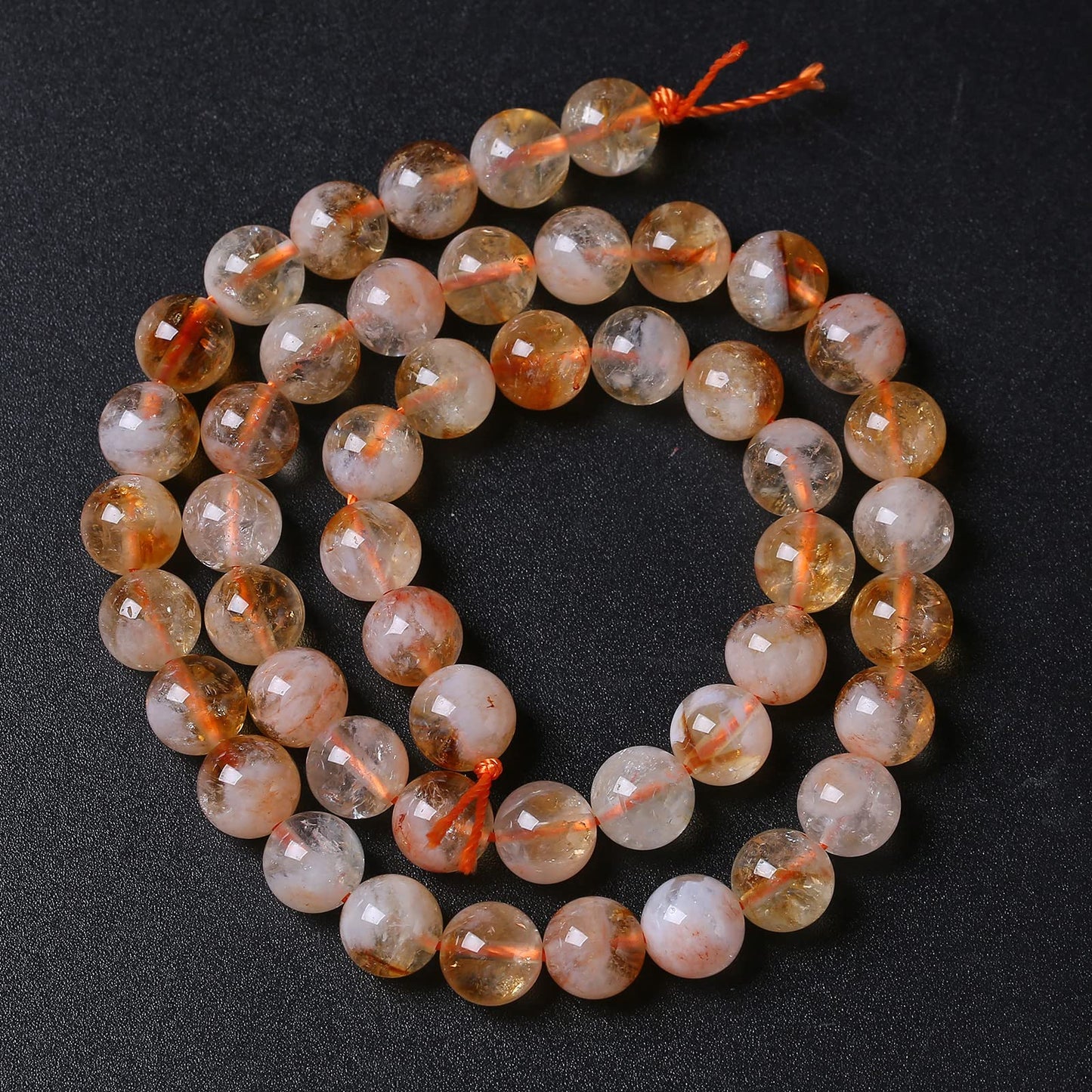 4MM 86PCS Natural Stone Citrine A Grade Quartz Crystal Loose Beads for Jewelry Making DIY Bracelet Necklace 1 Strand 15’’