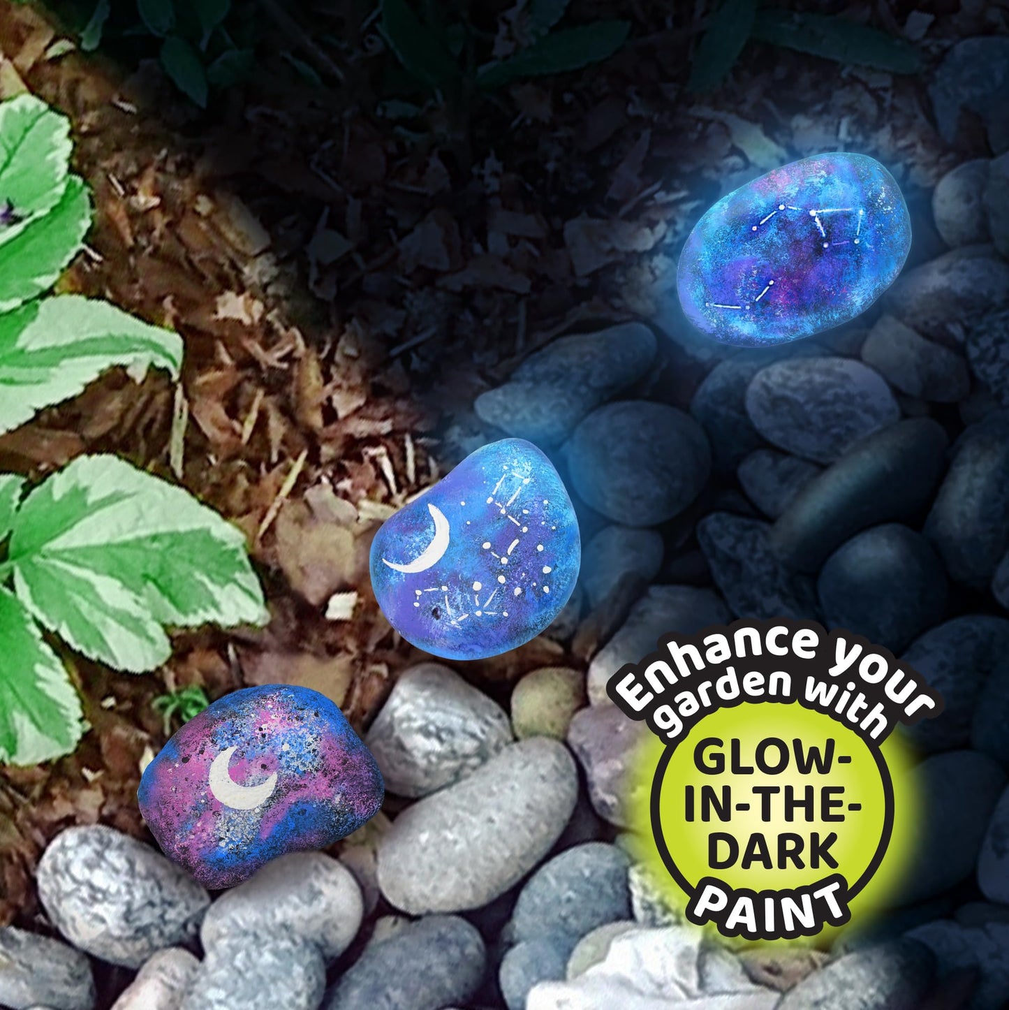 ArtSkills Rock Painting Kit - 18 Rocks - Geode, Mandala & Glow in the Dark Rock Painting, Arts and Crafts for Kids