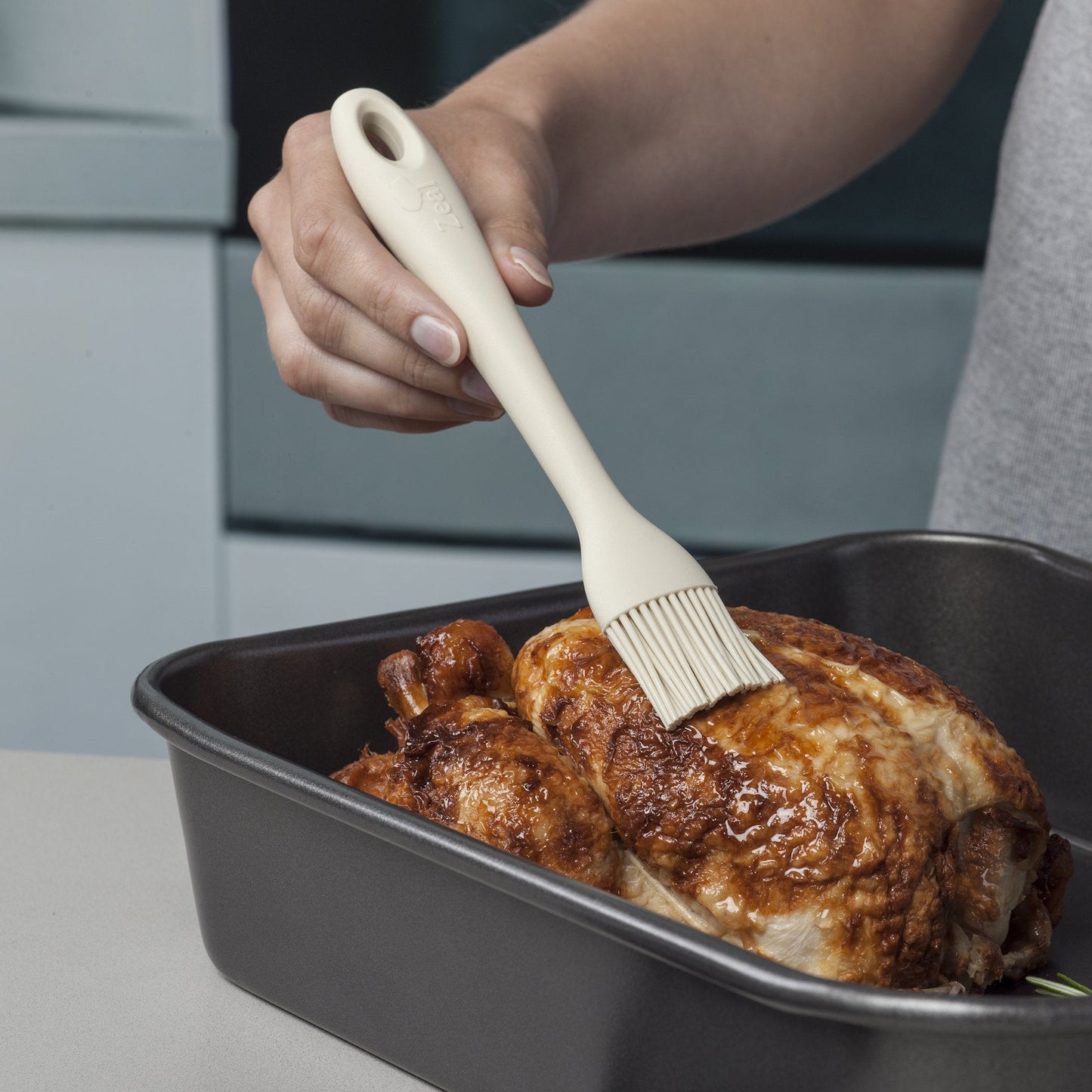 Zeal Silicone Non-Stick Pastry/Basting Brush (20cm) -Cream, 20 cm