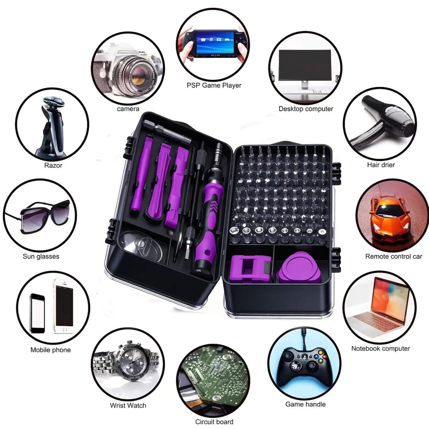 115 in 1 Precision Screwdriver Set with Torx Triwing Bits，Magnetic Mini Screwdriver Kit for iPhone, MacBook, Computer, Laptop, PC, RC, PS4, Xbox, Eyeglasses, Watch