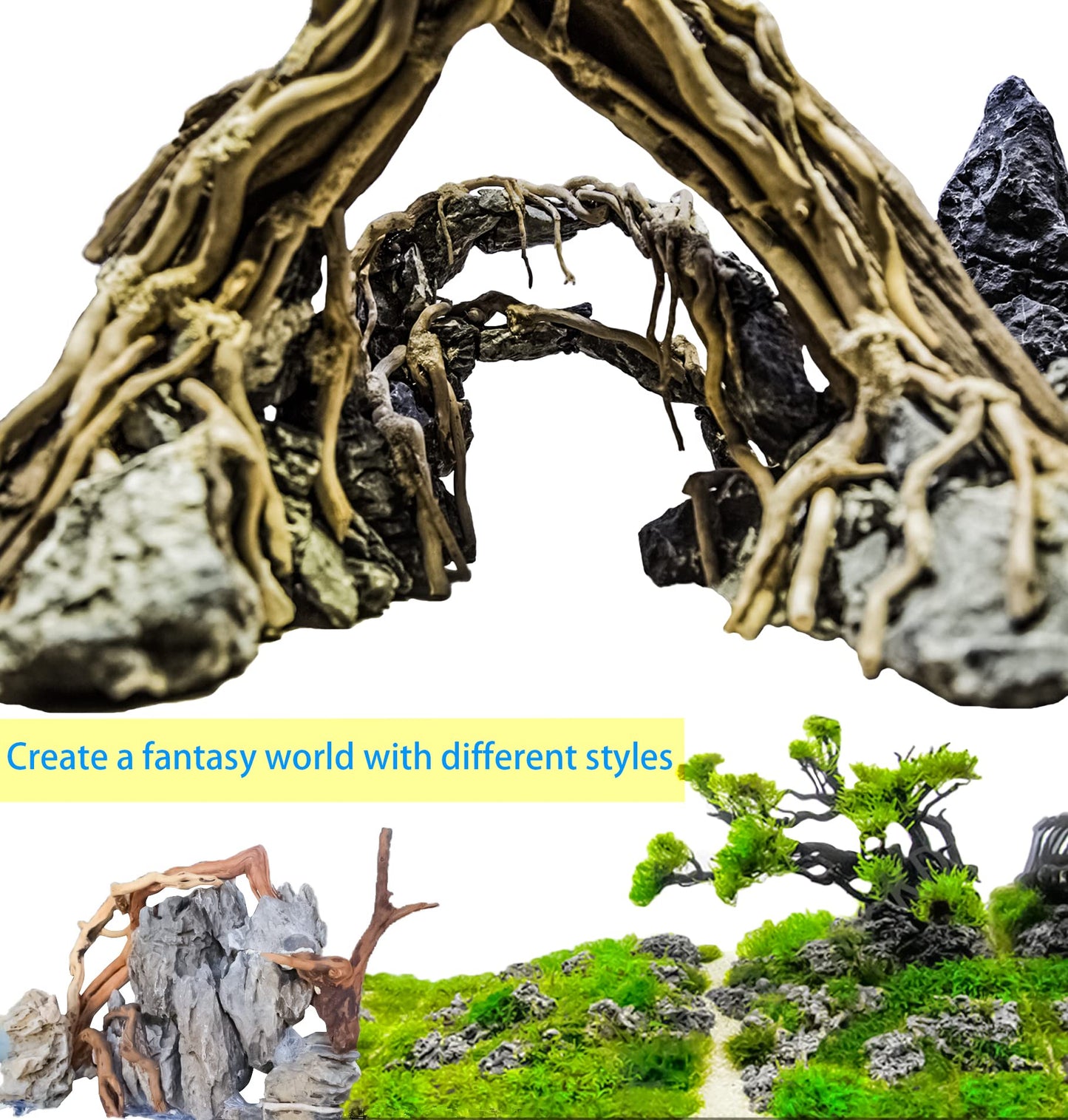 Vmiapxo 8 Pieces Natural Driftwood for Aquarium Decor, Assorted Sinkable Spider Wood, Reptile Drift Wood Branches Fish Tank Decorations (4''-6'')