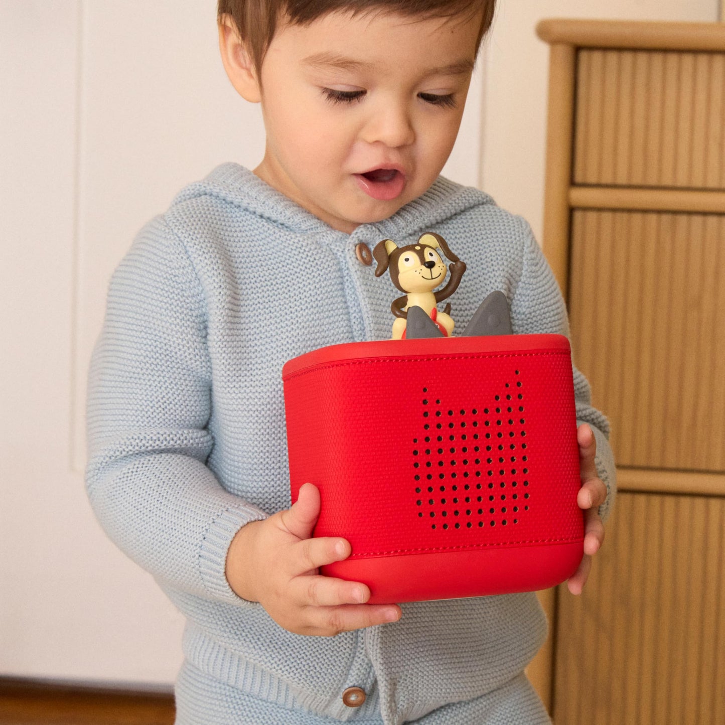Toniebox 2 Audio Player Starter Set for Kids 1+ with Playtime Puppy - Sunset Red