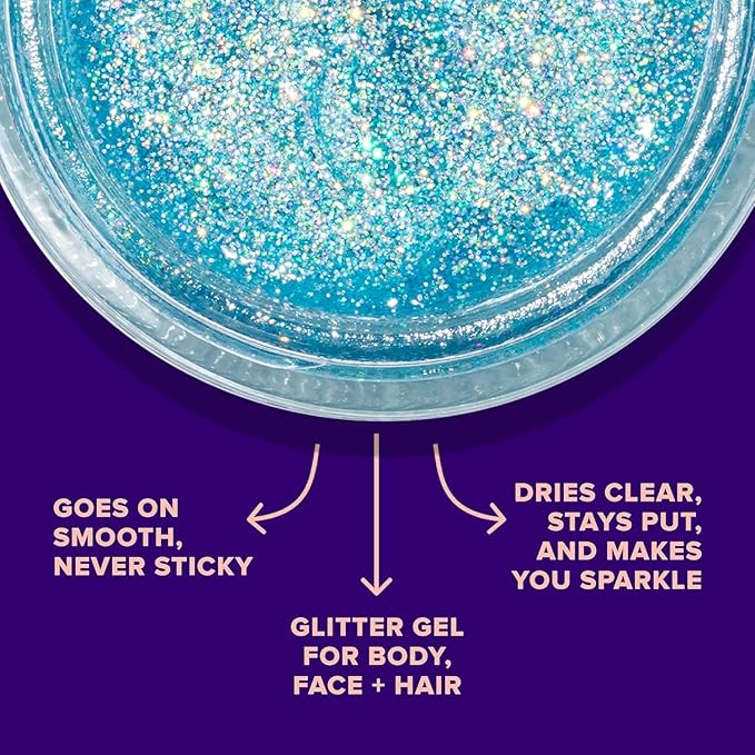 UNICORN SNOT Holographic Face Glitter & Body Glitter Gel | Holiday Glitter Makeup: Stocking Stuffers & Christmas Gift | Hair Glitter, Vegan & Cruelty-Free, 1.7 oz 3-Pack (Disco/UV/Sky)
