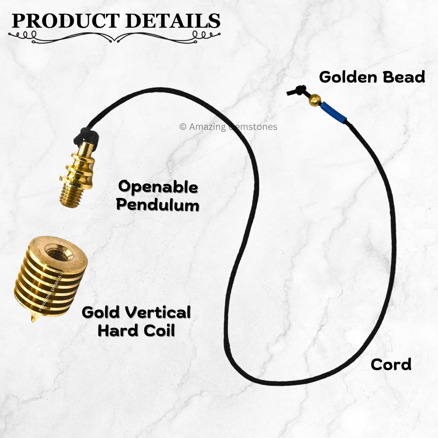 Amazing Gemstone Healing Metal Pendulums for Divination, Gold Vertical Hard Coil Steel Copper Pendulum High Energy Pendulo de Bronce Pendulos de Mesa MP99