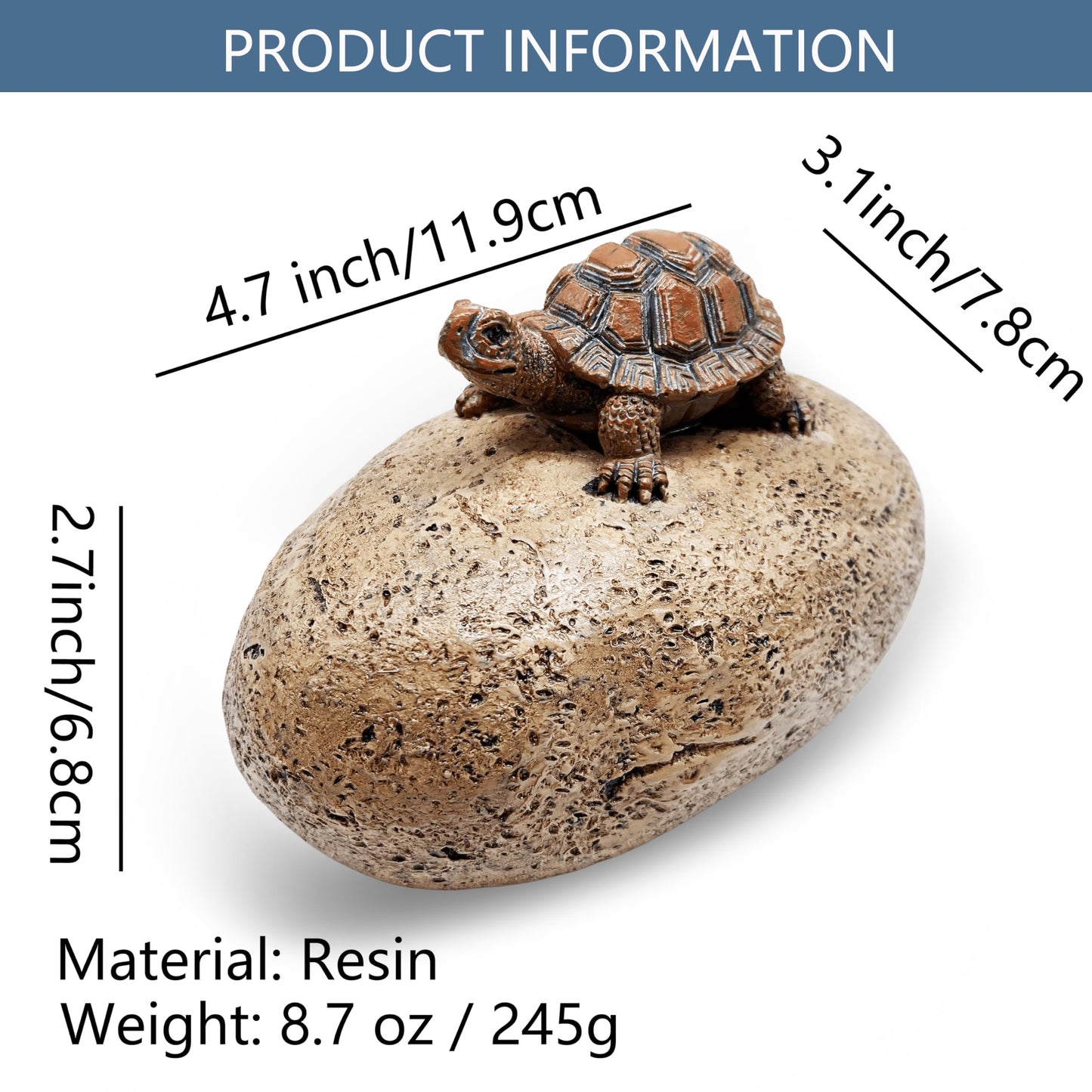 Turtle Rock Key Hider – Weatherproof Outdoor Hidden Key Box, Resin Garden Statue with Secret Compartment for Spare Keys, Yard Garden Patio Décor, Discreet Hidden Storage
