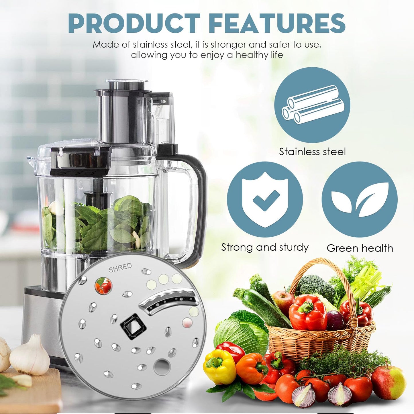 Luojiedejinbiao Slice Shred Disc Blade Replacement for Hamilton Beach Food Processor Blade Replacement Part 70730 70740 70670 70760