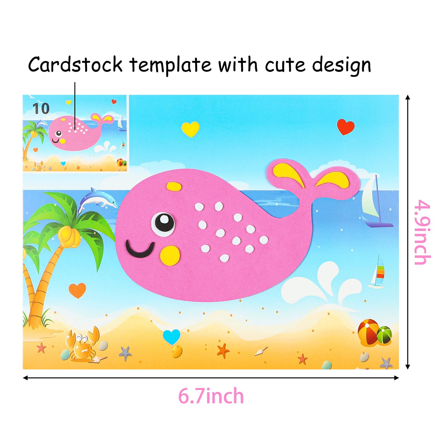 MALLMALL6 20Pcs Mosaic Sticker Art Kits for Kids Toddler Unisex