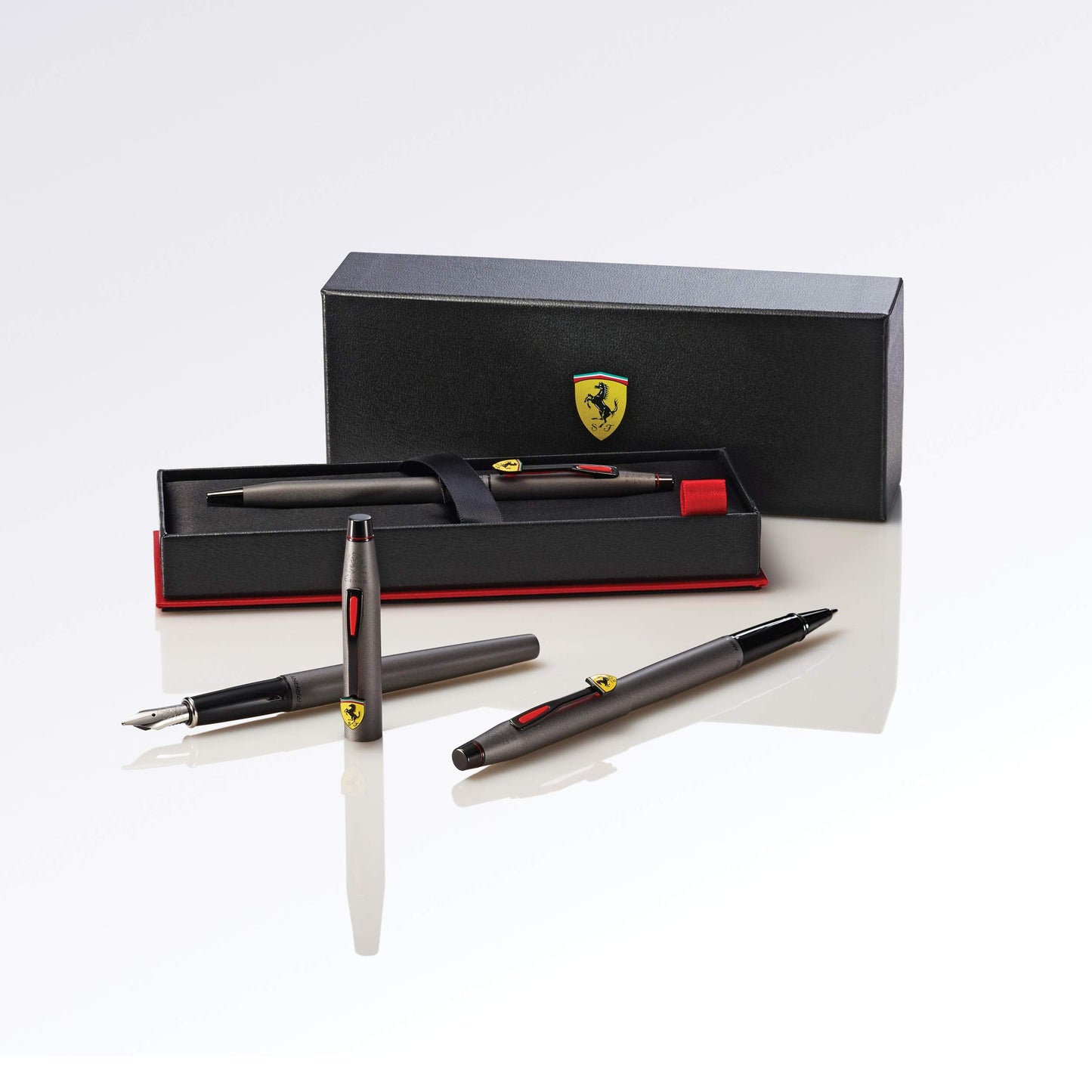 Cross Scuderia Ferrari Classic Century Fountain Pen, Fine Nib, Includes Premium Gift Box - Titanium Grey Satin Lacquer