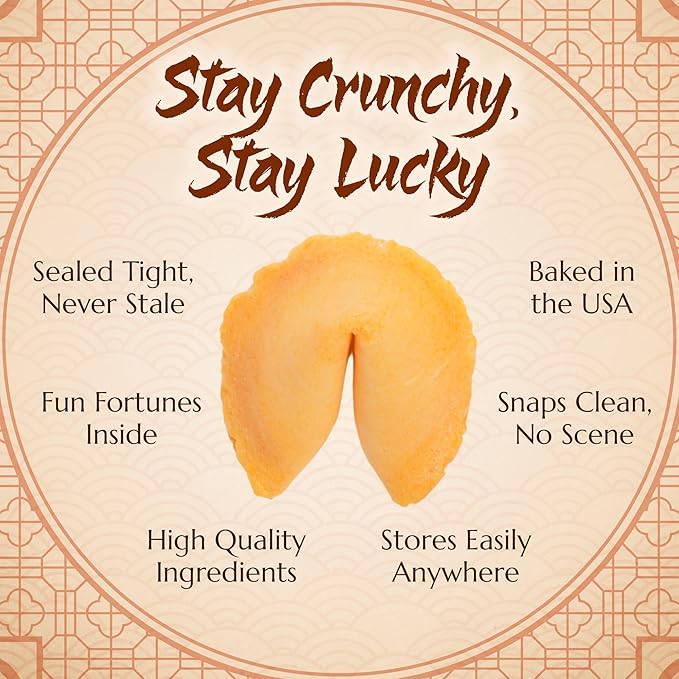 East and Else Fortune Cookies, Individually Wrapped, Vanilla Flavor, Premium Bulk Pack, Made in USA (200 Count)