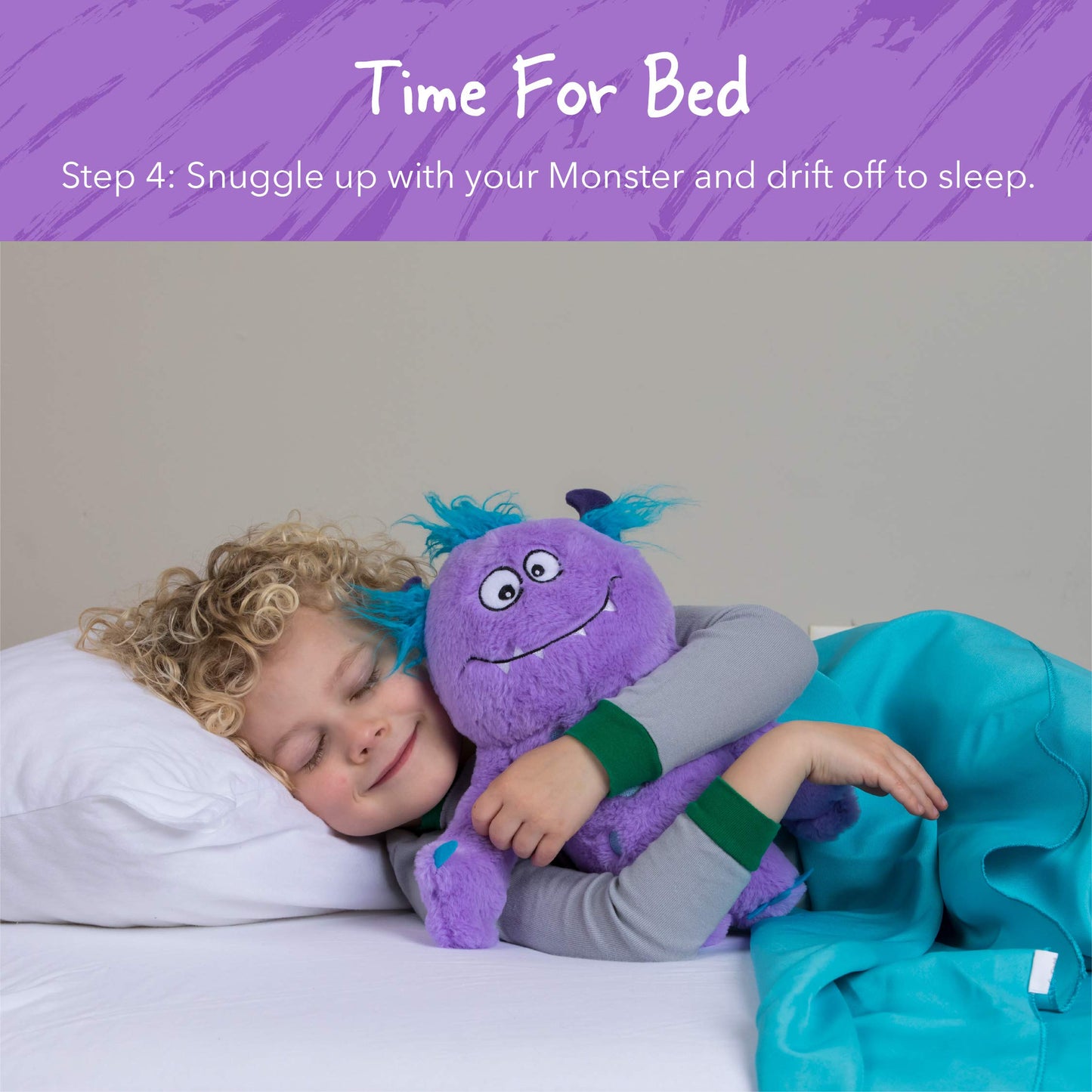 Continuum Games Snuggle Monster - Hide and Seek Bedtime Plush Toy and Book - Purple