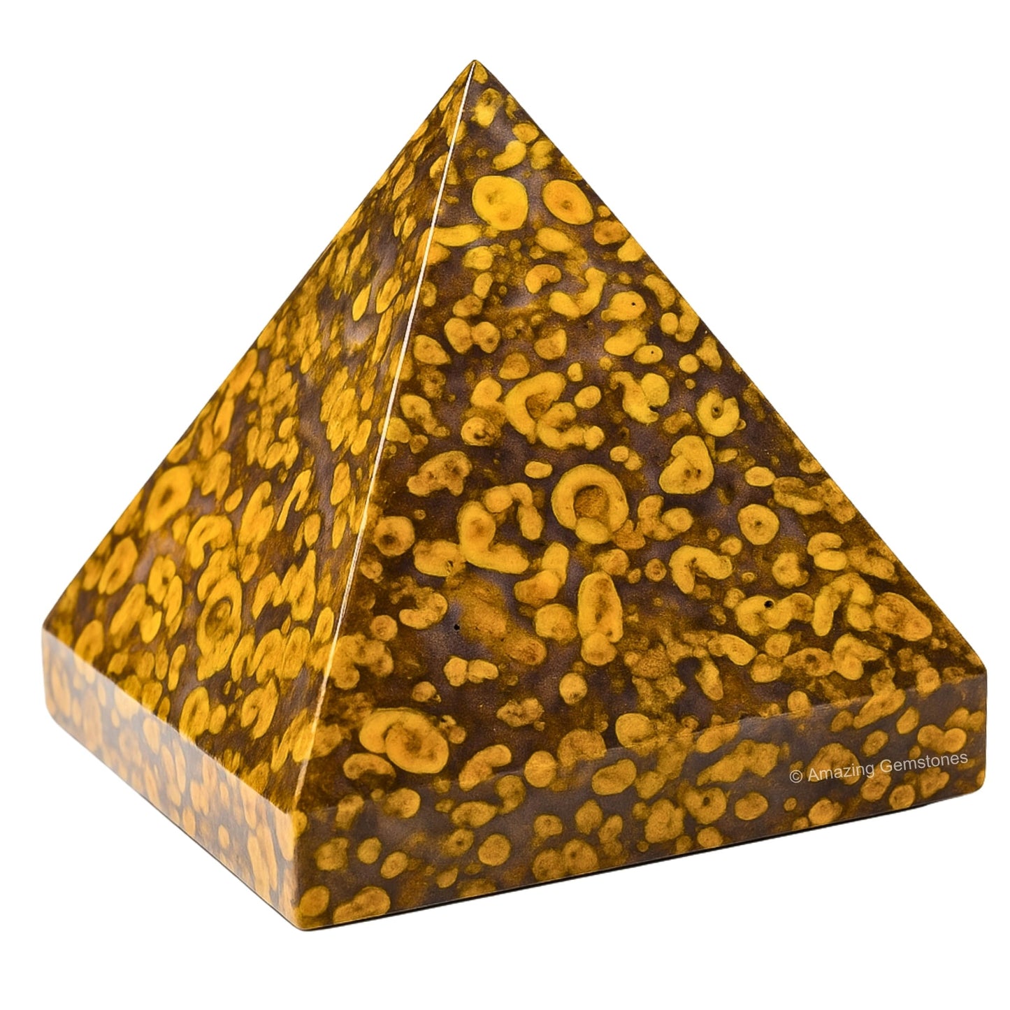 Amazing Gemstone Fruit Jasper Pyramid Crystal Healing Stones - 2" Great Pyramid Figurine of Natural Stone Pyramid for Meditation, Reiki, Chakra Balancing and Crystal Pyramids Grid