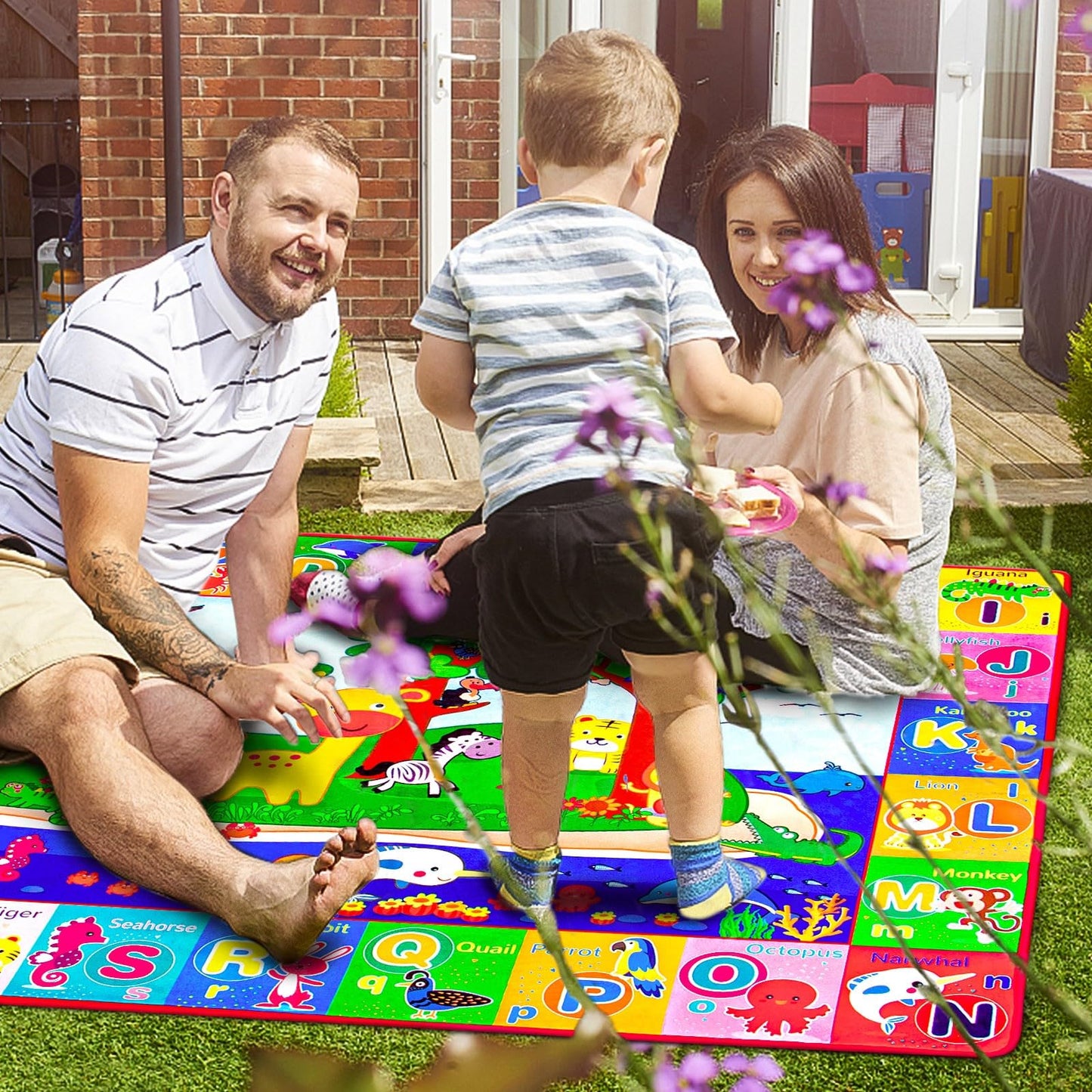 teytoy Baby Cotton Play Mat, Crawling Mat for Floor Mat Large Super Soft, Extra Thick (0.6cm), Plush Surface Foldable Non-Slip Non-Toxic