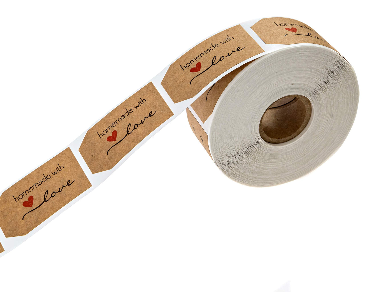 1.15" x 2" Natural Brown Kraft Homemade with Love Gift Tag Stickers / 500 Present Labels/Small Business Decals