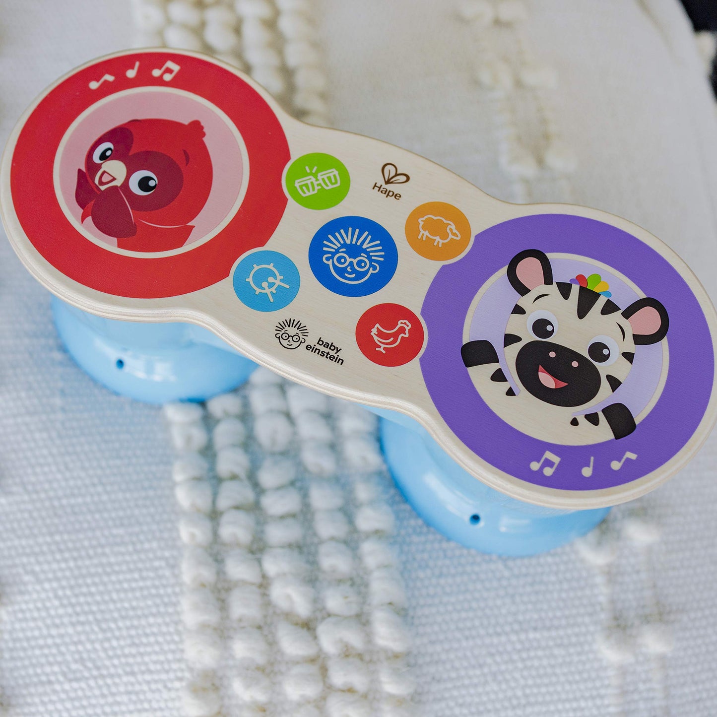 Baby Einstein Upbeat Tunes Magic Touch Wooden Drum Musical Toy, Ages 6 Months +