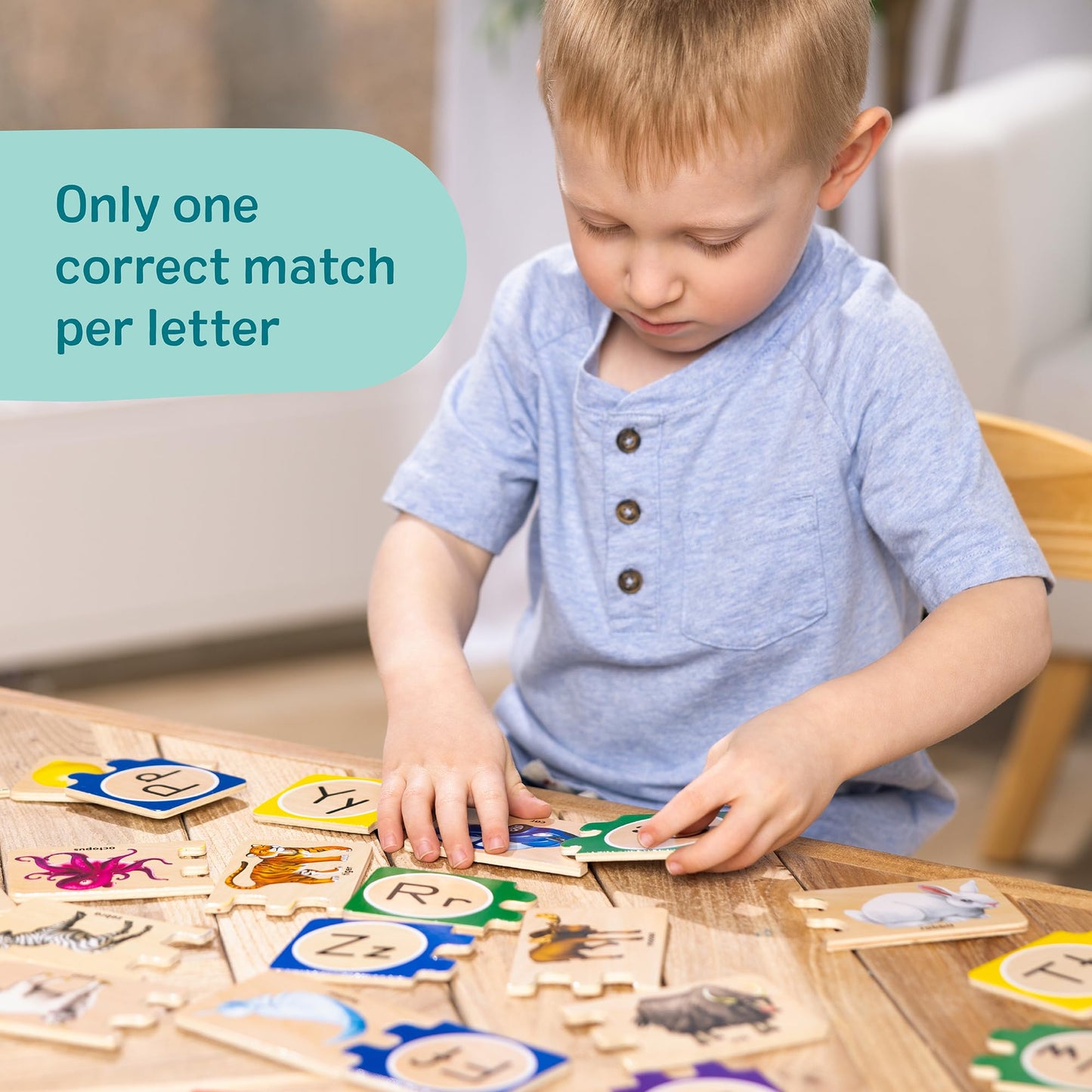 Melissa & Doug Self-Correcting Alphabet Wooden Puzzles with Storage Box (52 pcs) ABC Puzzles, Wooden Alphabet Puzzle for Kids Ages 4+