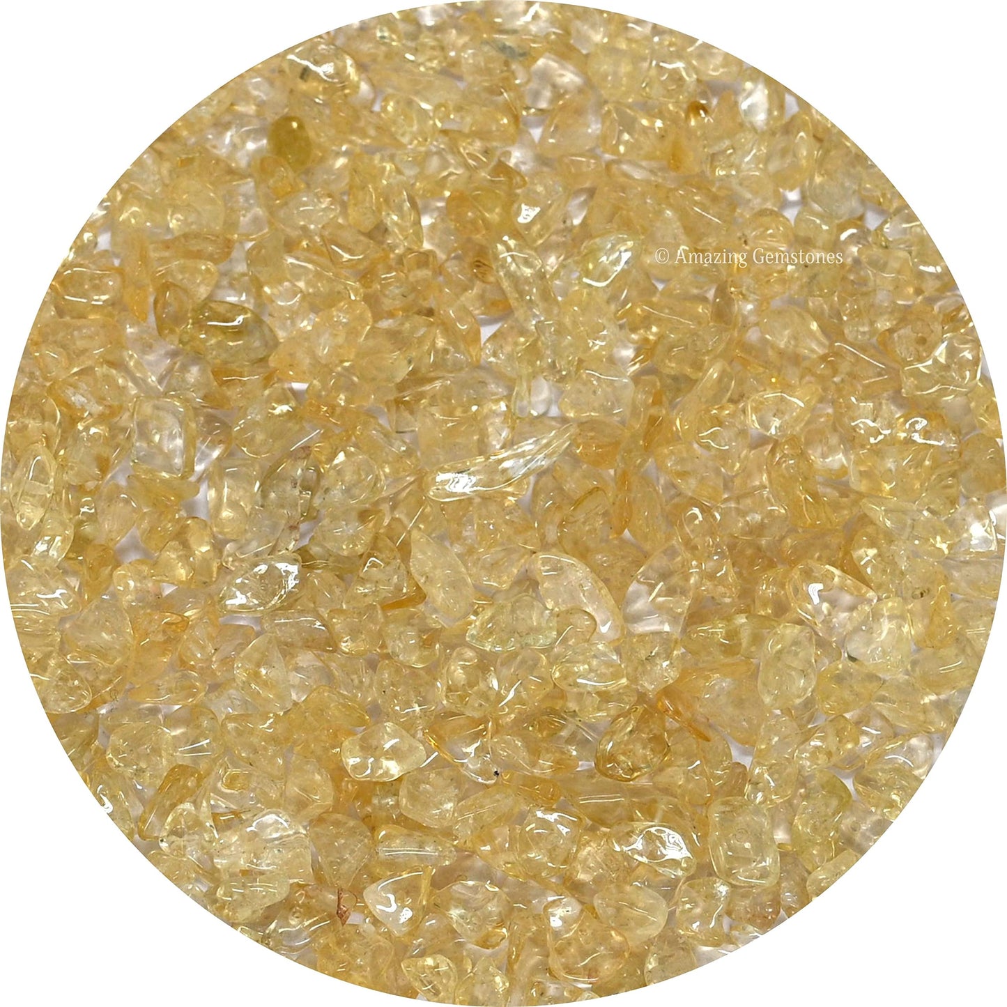 Citrine Pre Drilled Crystal Crushed Chips Beads for Bracelets Making, DIY Handmade Natural Healing Crystals (25 Inch Strand)