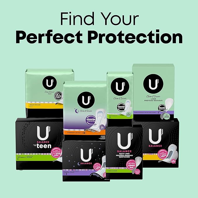 U by Kotex Clean & Secure Panty Liners, Light Absorbency, Long Length, 126 Count (Packaging May Vary) (Pack of 2)