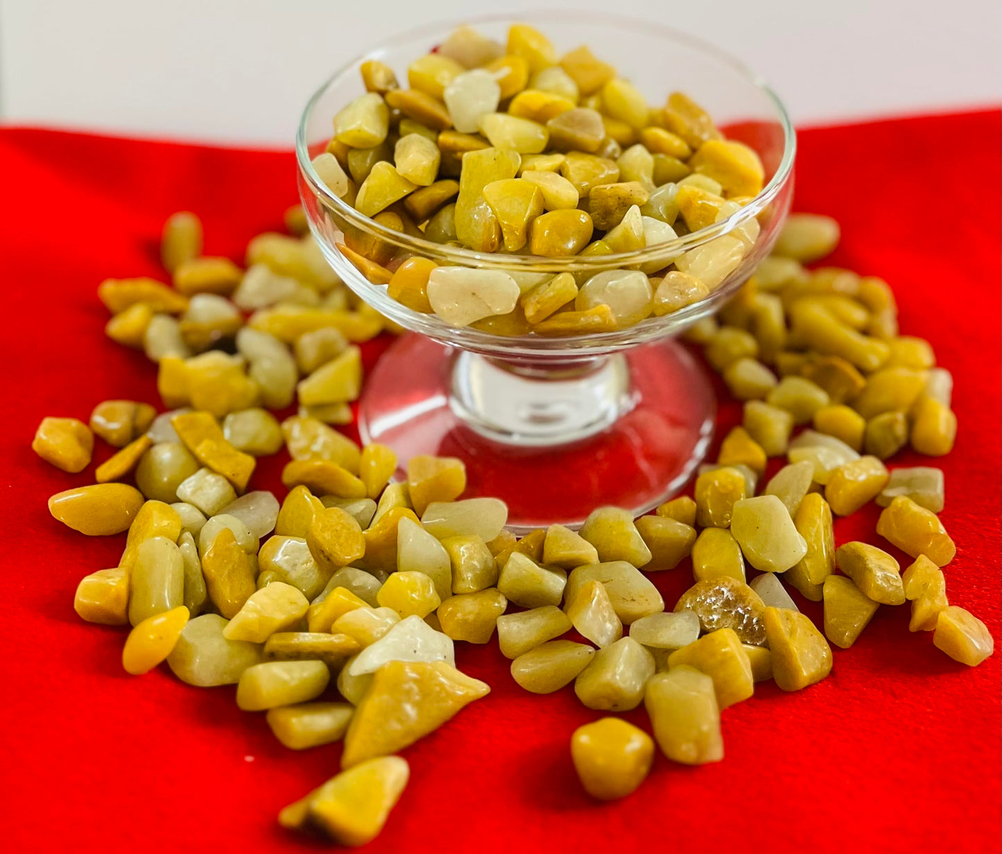 Indian Consigners Natural Crushed Polished Tumbled Gem Stone Chips, Decoration & Healing Crystals(Yellow Aventurine)