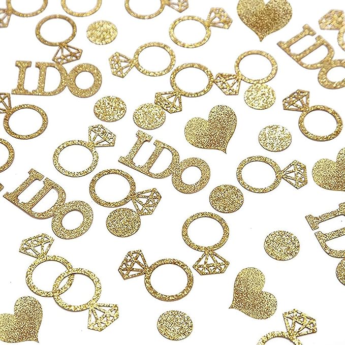 Gold Engagement & Bridal Shower Table Confetti, 100 Pieces
