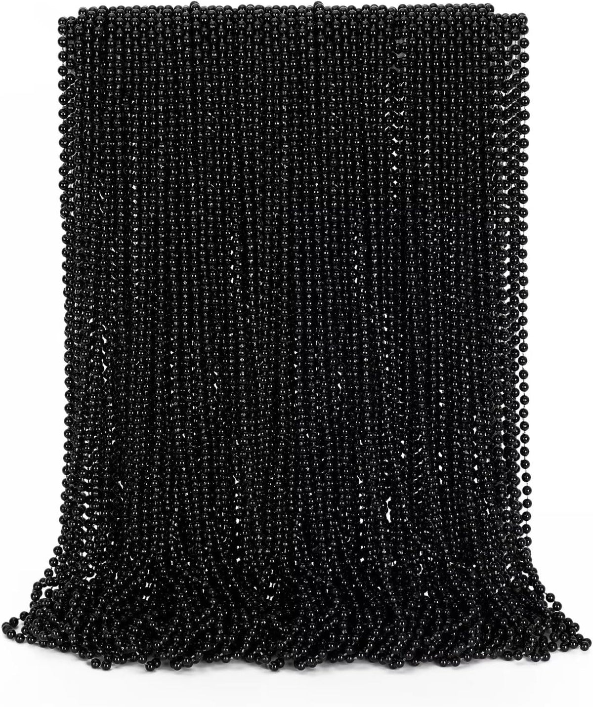 72PCS Mardi Gras Bead Necklace, Halloween Black Bead Necklaces Stuff Accessories, 33" Mardi Gras Beads Necklace Costume, Festival Parade Throw for Halloween Wedding Party Events Supplies Decorations