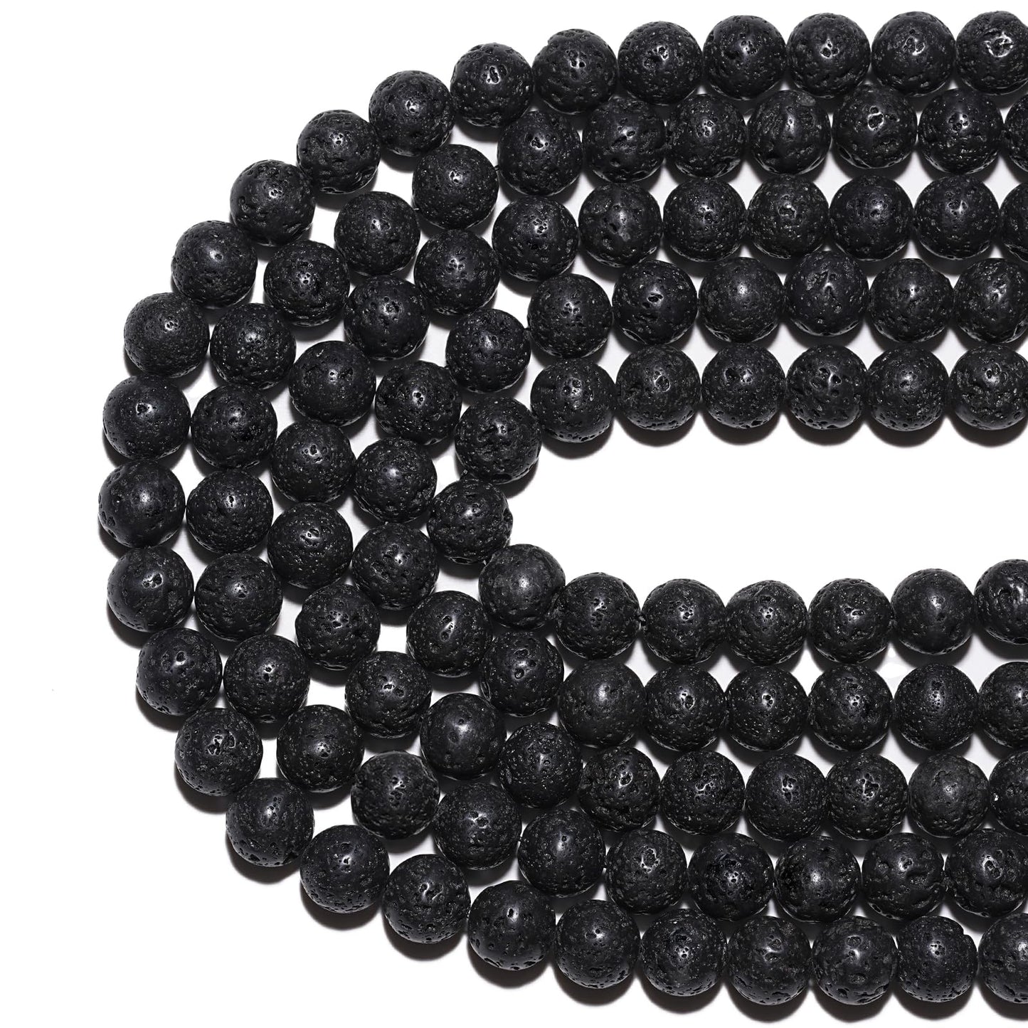 8mm Natural Black Lava Beads Volcanic Rock Gemstone Beads for Bracelets Jewelry Making 15inch Loose Beads