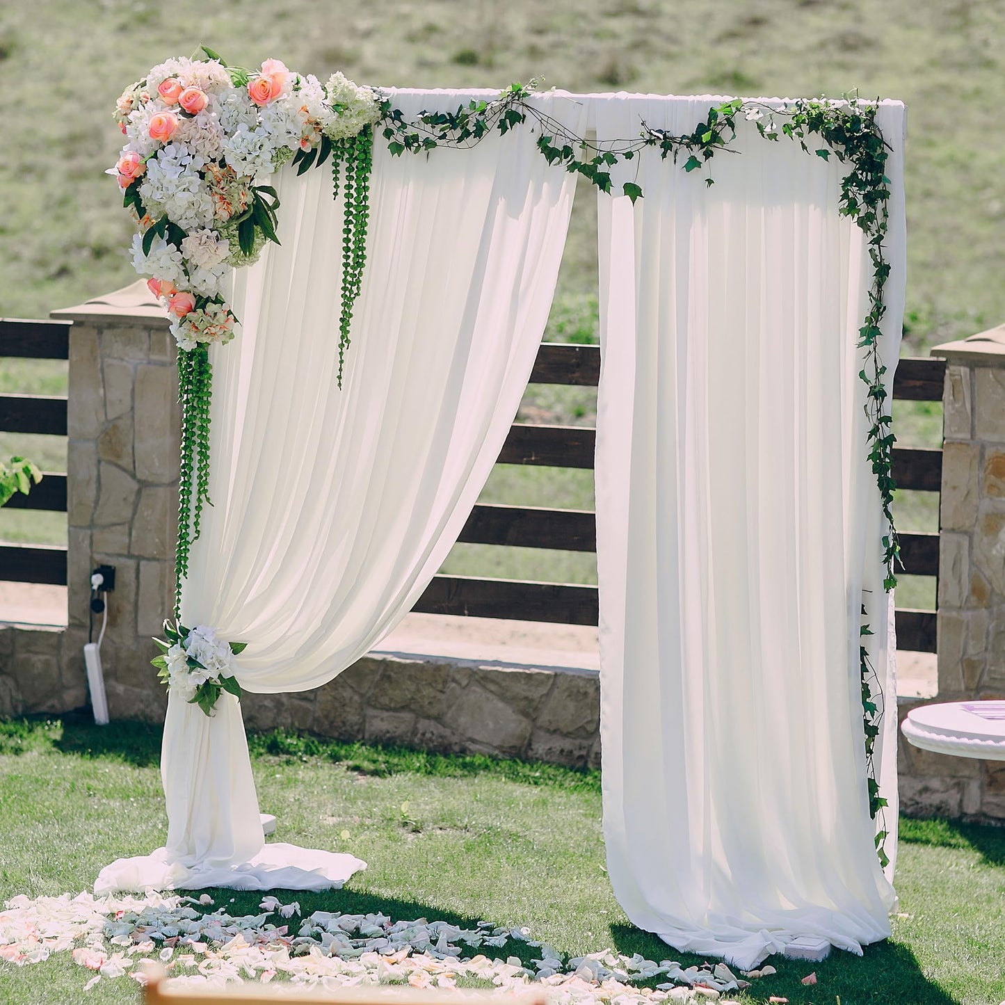 SIMHOMSTOR 5.2 * 6.56 FT Metal Arbor Frame Stand, Garden Arch Trellis for Plants, Wedding Decor Backdrop Flower Stand, Gold