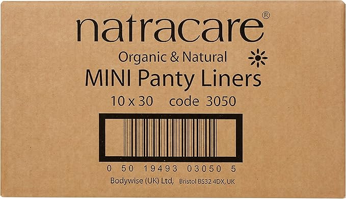 Natracare Natural Organic Mini Panty Liners, Made with Certified Organic Cotton, Ecologically Certified Cellulose Pulp and Plant Starch (10 Pack, 300 Liners Total)…