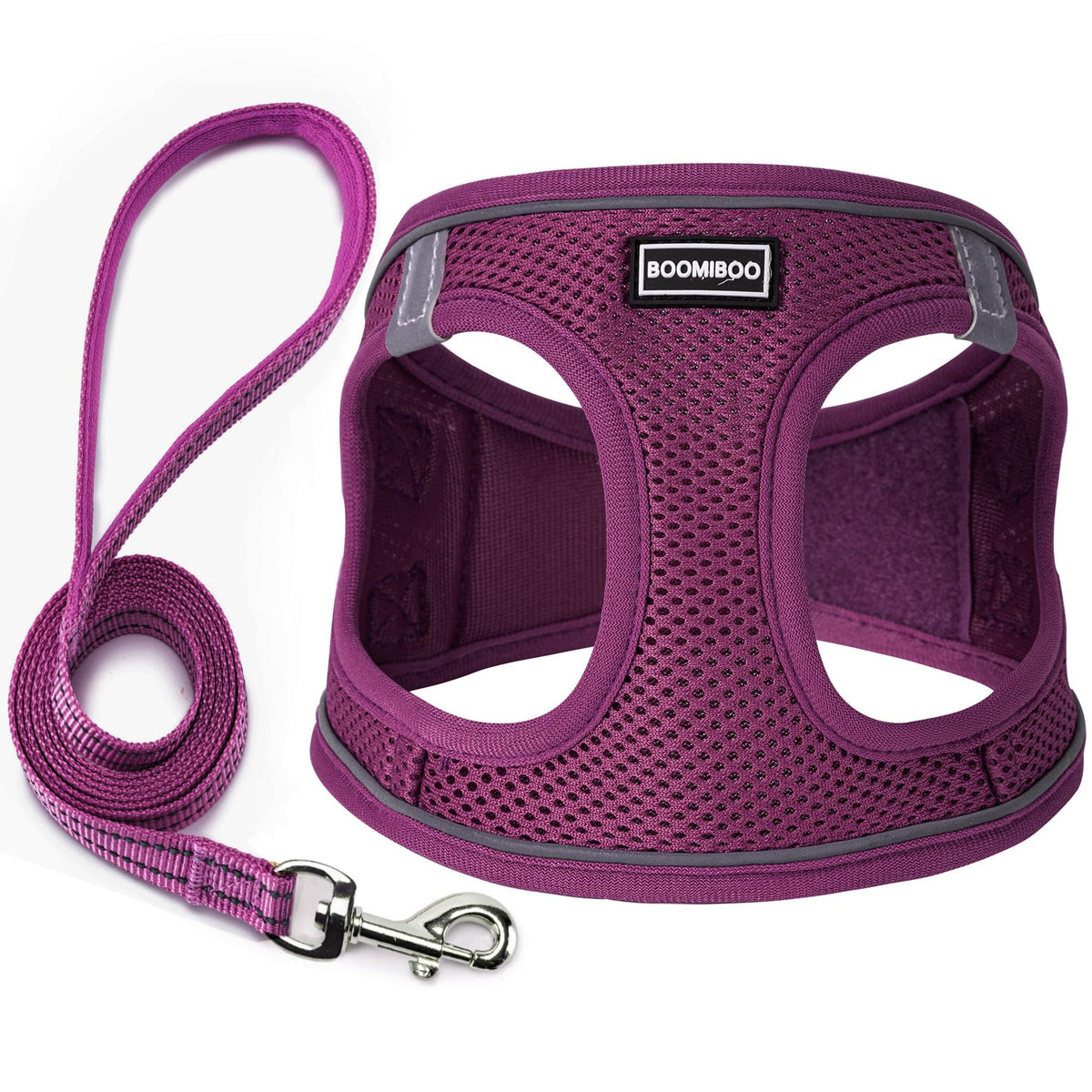 Dog Harness with Leash Set, Step-in Adjustable Puppy Pet Vest,Blue Stripe S