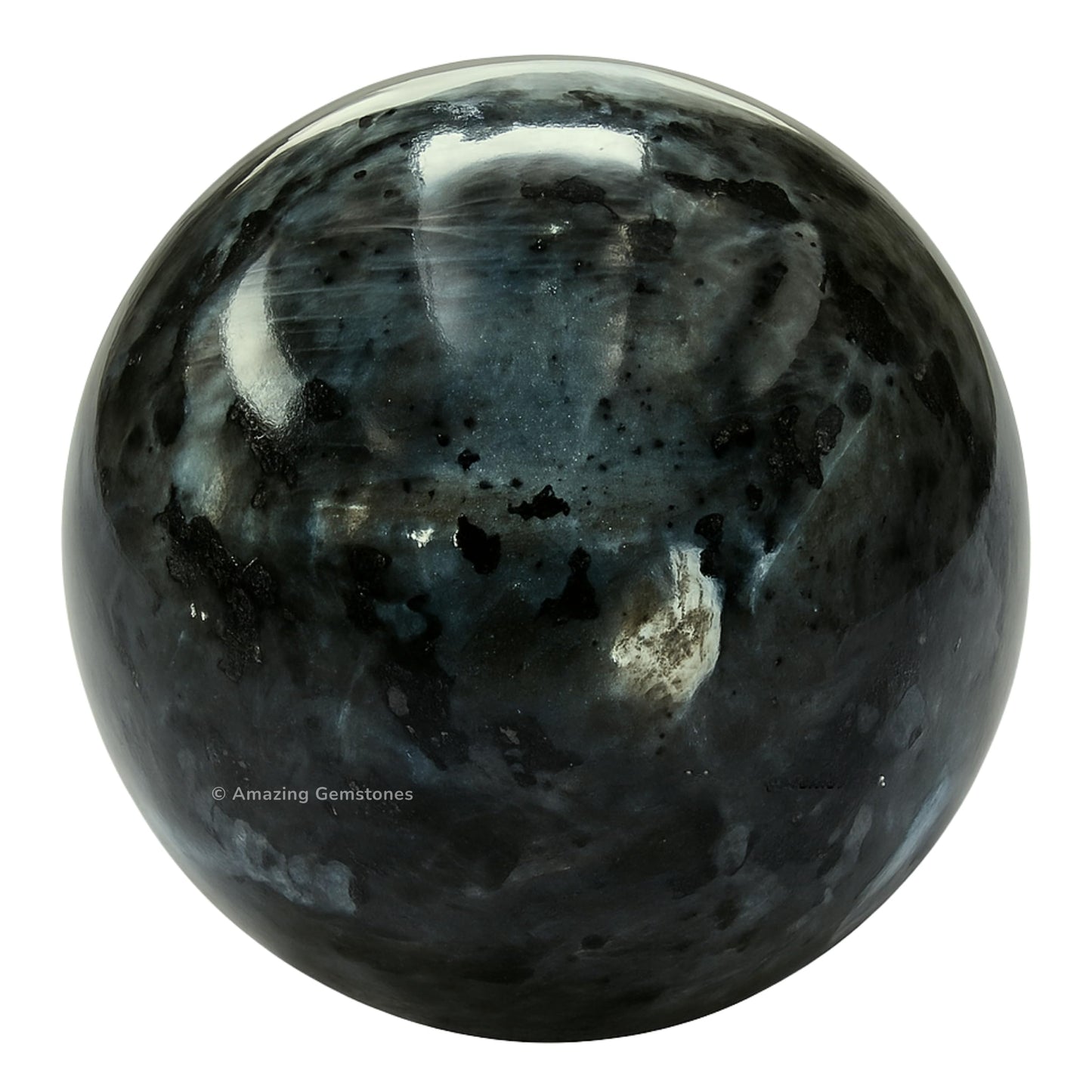 Amazing Gemstone Larvikite Crystal Ball with Stand - 2" Inches Crystal Sphere Meditation Balls for Witchcraft and Decorative Balls