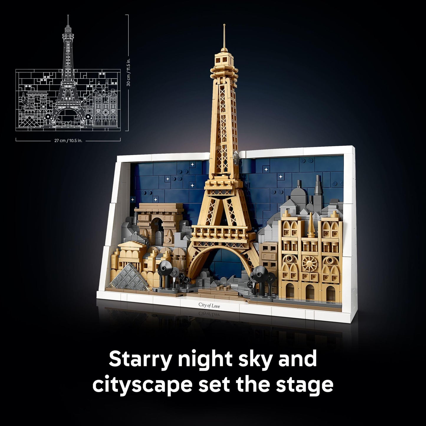 LEGO Architecture Paris – City of Love Building Set for Adults - Gift for Birthdays - Office or Bedroom Decor for Women & Men, Ages 18+ - W/Frame for Display - 21064
