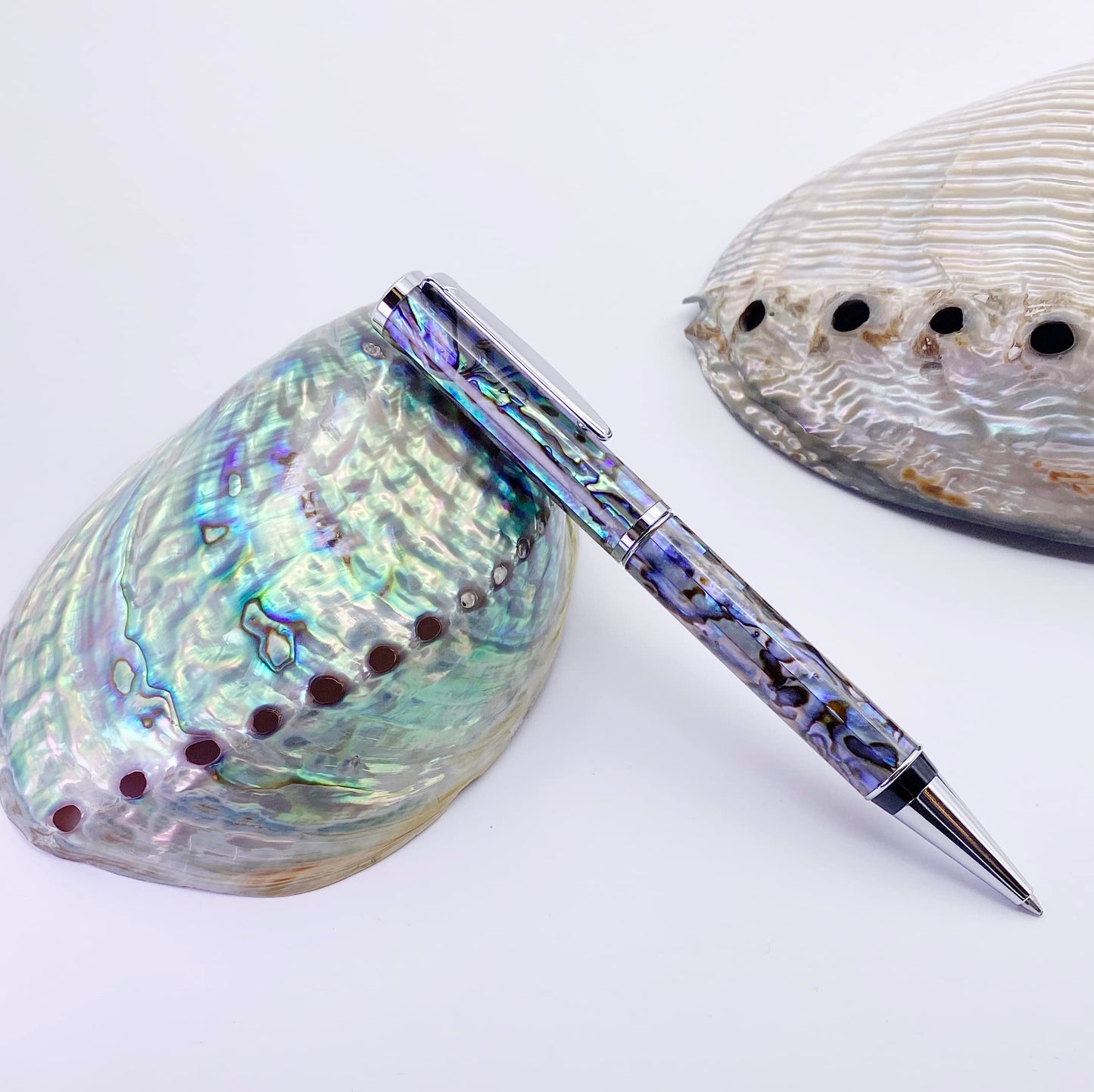 LACHIEVA LUX Abalone Shell Ballpoint Pen, Luxury Gift for Men & Women, German P900M 1.0MM Refill, Executive Writing Pen in Gift Box