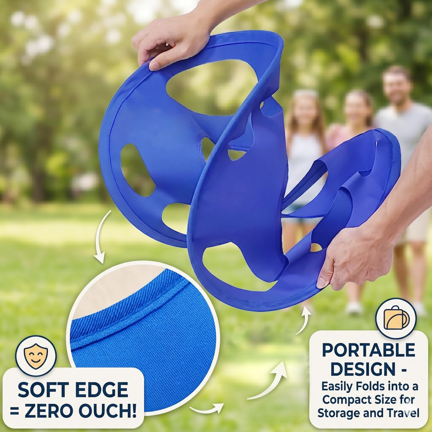 Giant Flying Disc Soft, Foldable & Floats in Air - Encourage Outdoor Play & Family Fun - Great for Kids, Parent-Child Interaction, and School Activities (27 Inch)