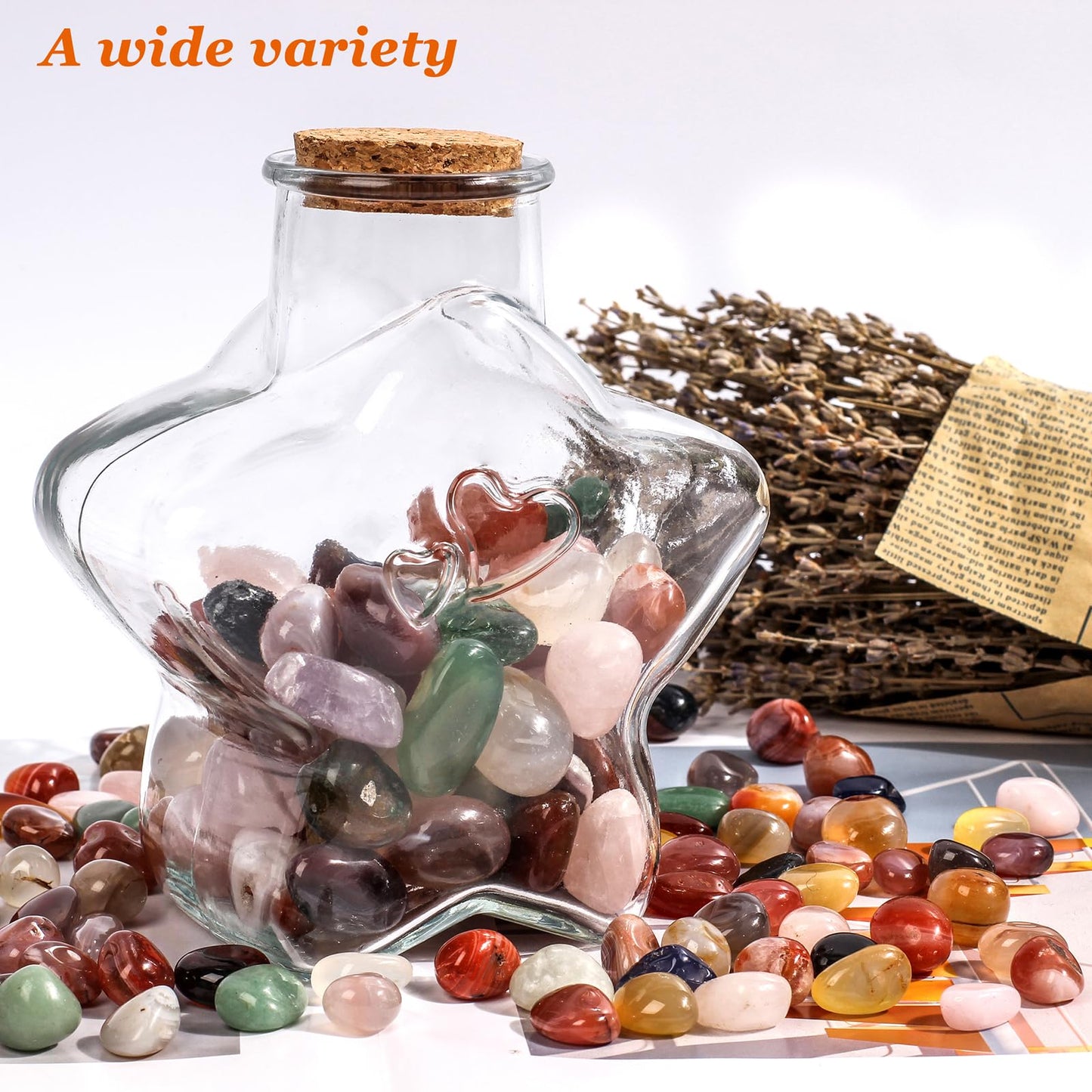 Natural Crystal and Healing Stones Set,36 Pc Agate Stones Rock Gemstones,Witches Reiki Energy Balancing Meditation Divination Home Decor DIY