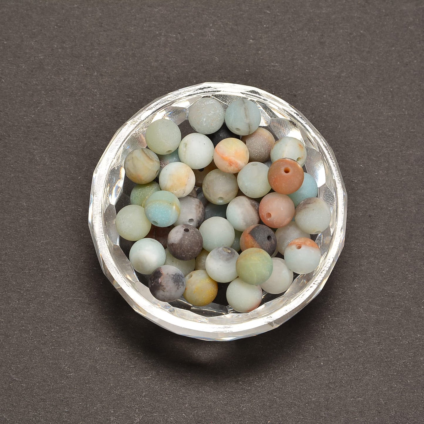 jodaying 8mm Colorful Amazonite Matte Round Natural Gematone Loose Beads for Jewelry Making DIY 1 Strand 15"
