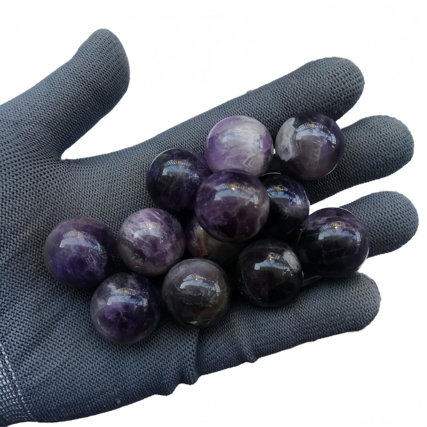 Sunshcat Natural Amethyst 0.78 Inchs Crystals and Healing Stone Ball Set,Home Desktop Feng Shui Array Decoration(7 Pieces) ﻿