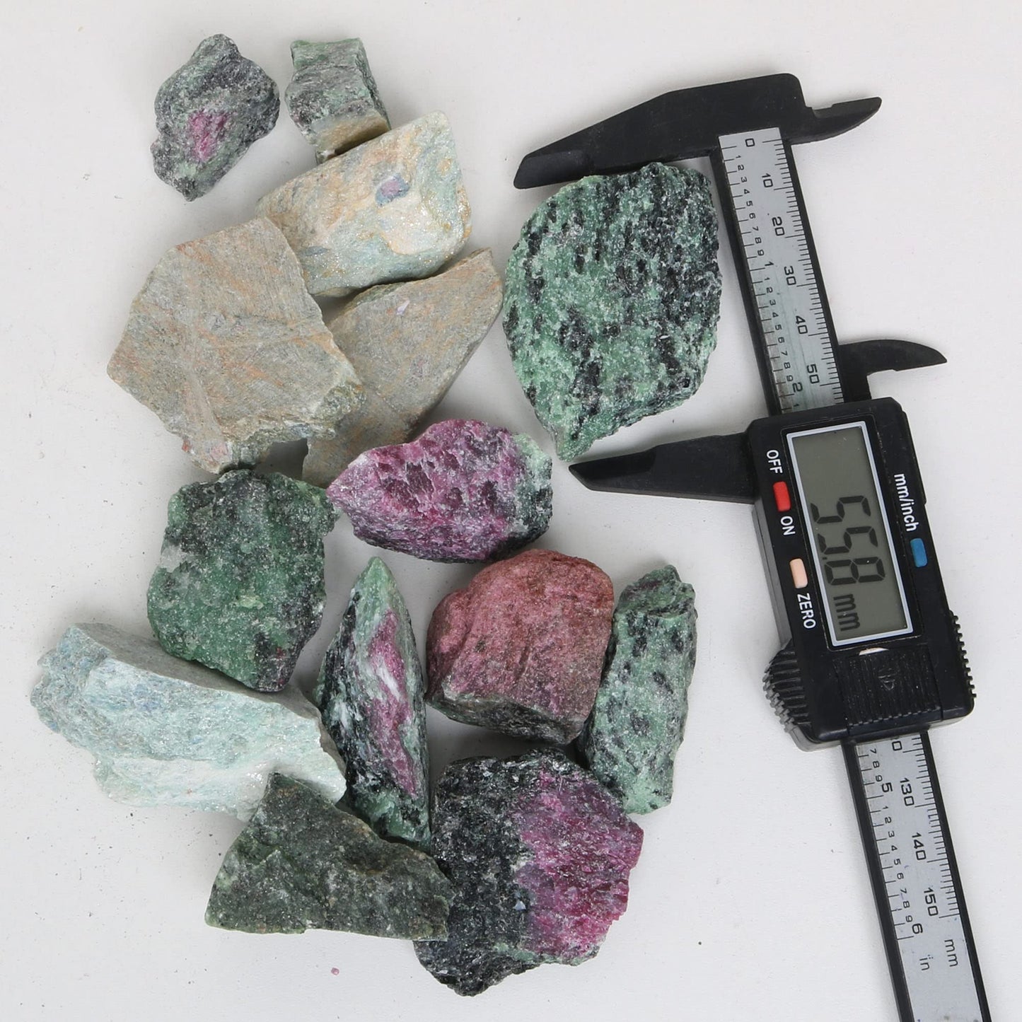 REAL-GEMS Natural Raw Healing Crystals Rough Stones for Tumbling, Cabbing, Polishing, Wire Wrapping, Wicca & Reiki Crystal Healing, Mix Gemstones,7 Chakra (Ruby Zozaite)
