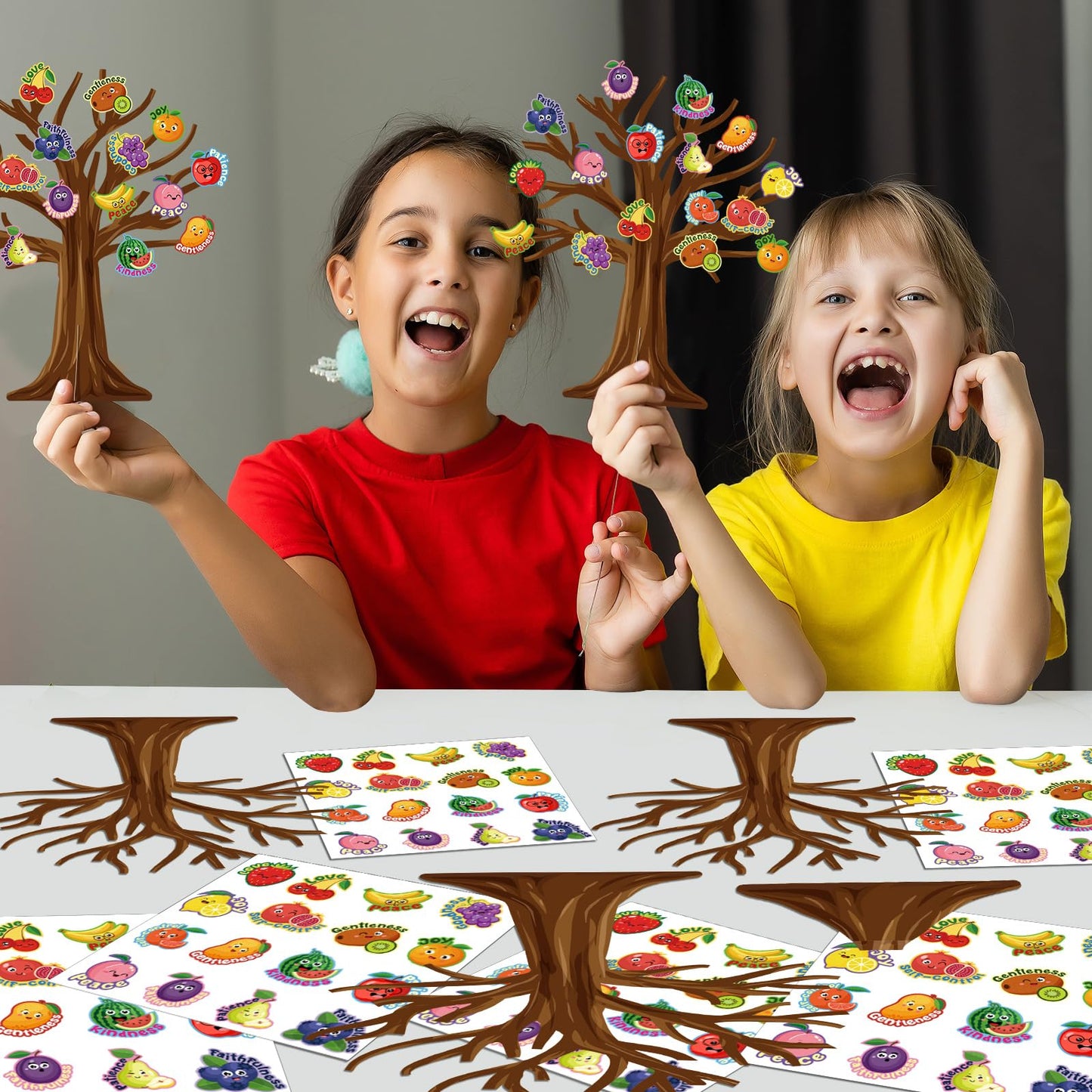 Cinrobiye 30 Set Fruit of The Spirit Craft Kit Fruit Bible DIY Tree Religious Craft Ornaments Making Art Crafts for Bible Sunday School Classroom Home Christian Party Activities Favor Decor Supplies