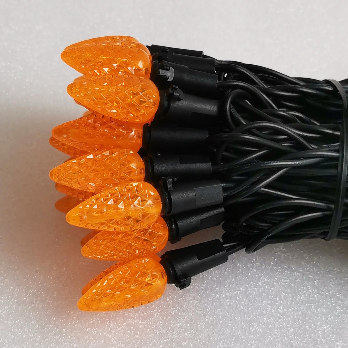 MXTCLM Orange C6 Halloween String Lights 50LED Strawberry 18ft Waterproof Black Wire Lights for Outdoor Indoor Garden Yard Home Halloween Party Decoration(Orange)