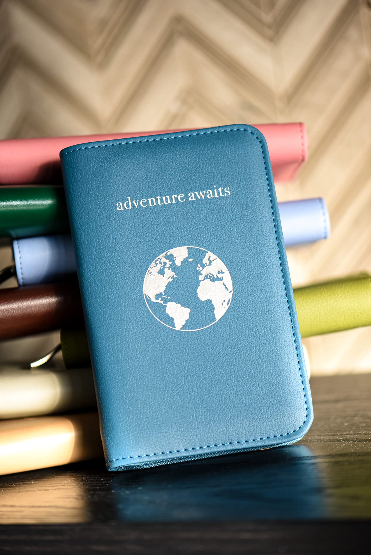 Phone Charging Passport Holder with Removable Fast Charging Power Bank that holds money, cards, phone, travel docs- RFID Blocking - Compatible with All Phones - Travel Accessories (Cerulean)