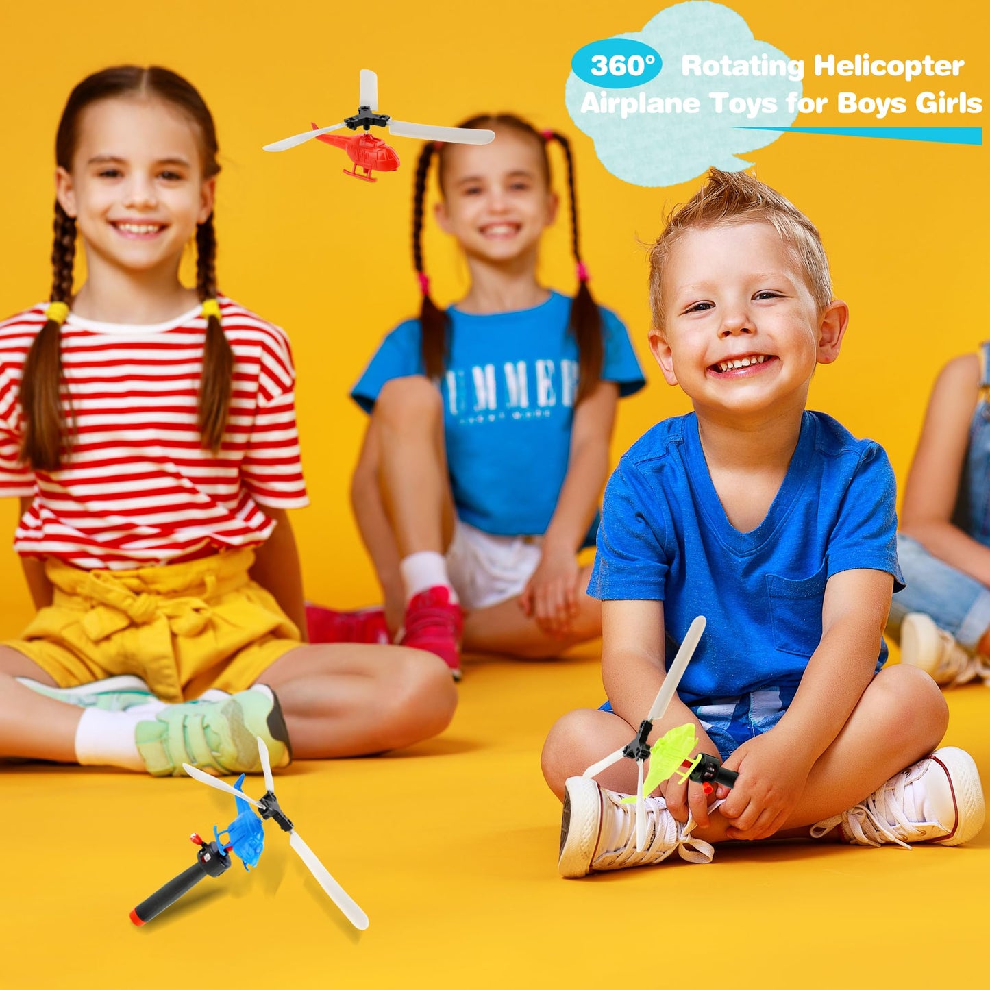 Octaday 12 Pack Flying Toy Hand Helicopter Flying Planes Toys Plastic Flying Helicopter Airplane Toys for Kids Outdoor Party Favors Classroom Prizes Birthday Gift, Random Color