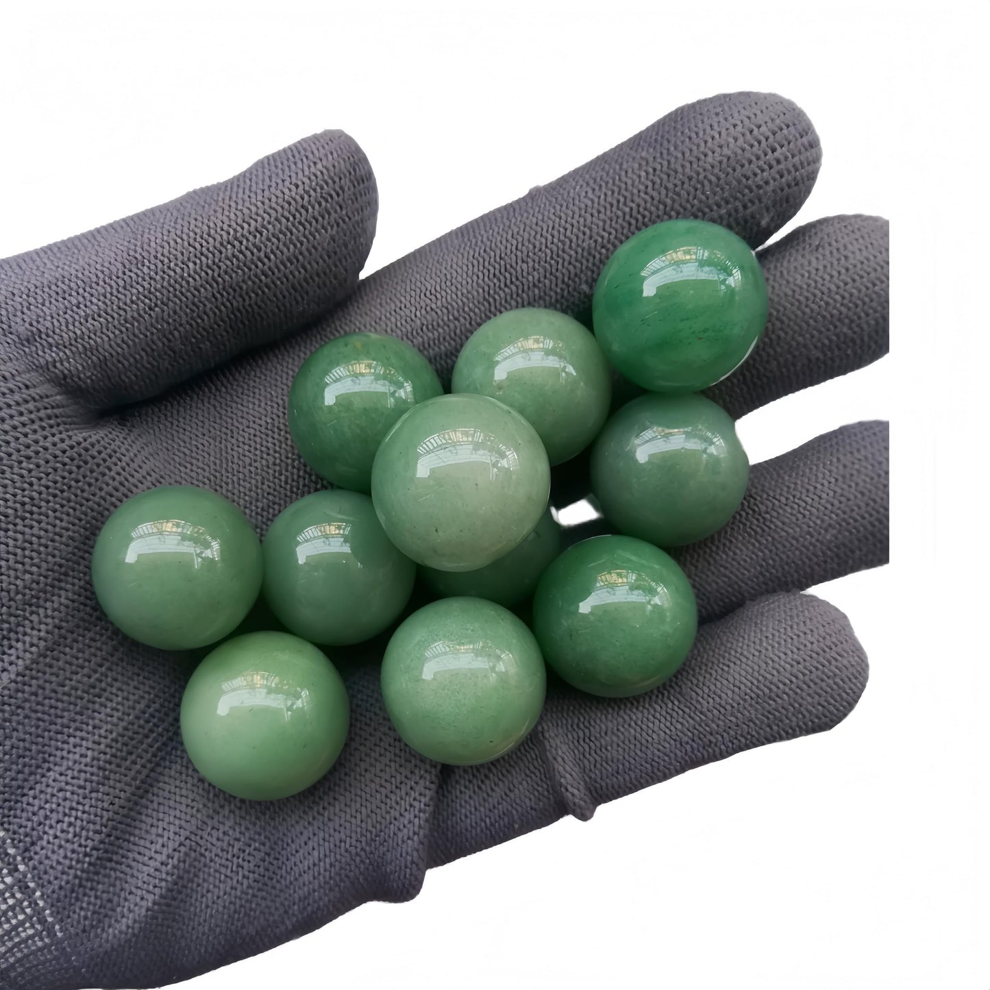 Sunshcat Natural Green Aventurine 0.78 Inchs Crystals and Healing Stone Ball Set,Home Desktop Feng Shui Array Decoration(7 Pieces) ﻿