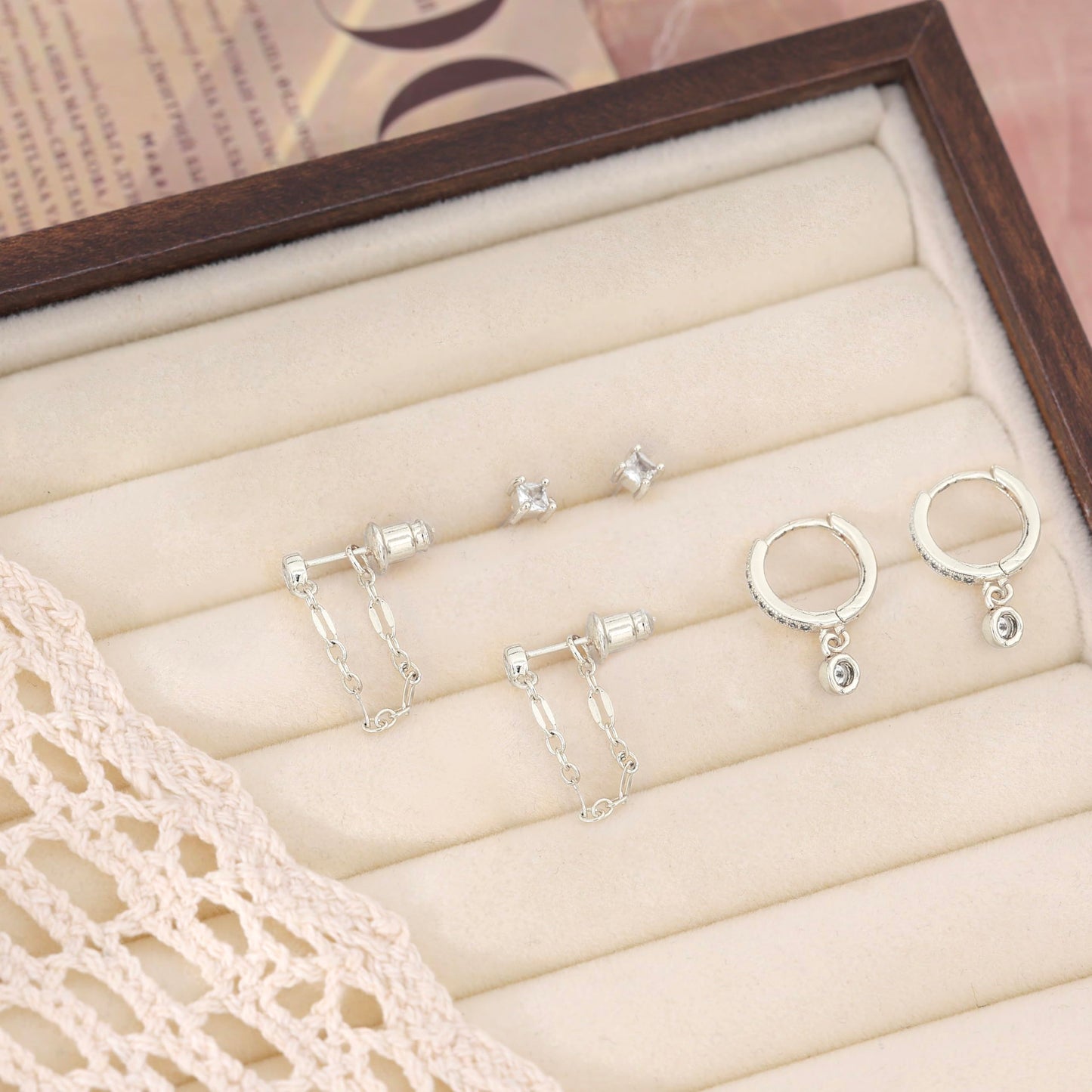 SELFROSE Sliver Earrings for Women,Dainty Huggie Earrings Stack Statement Silver Dangle Drop Earrings for Women Trendy Fashion Womens Jewelry