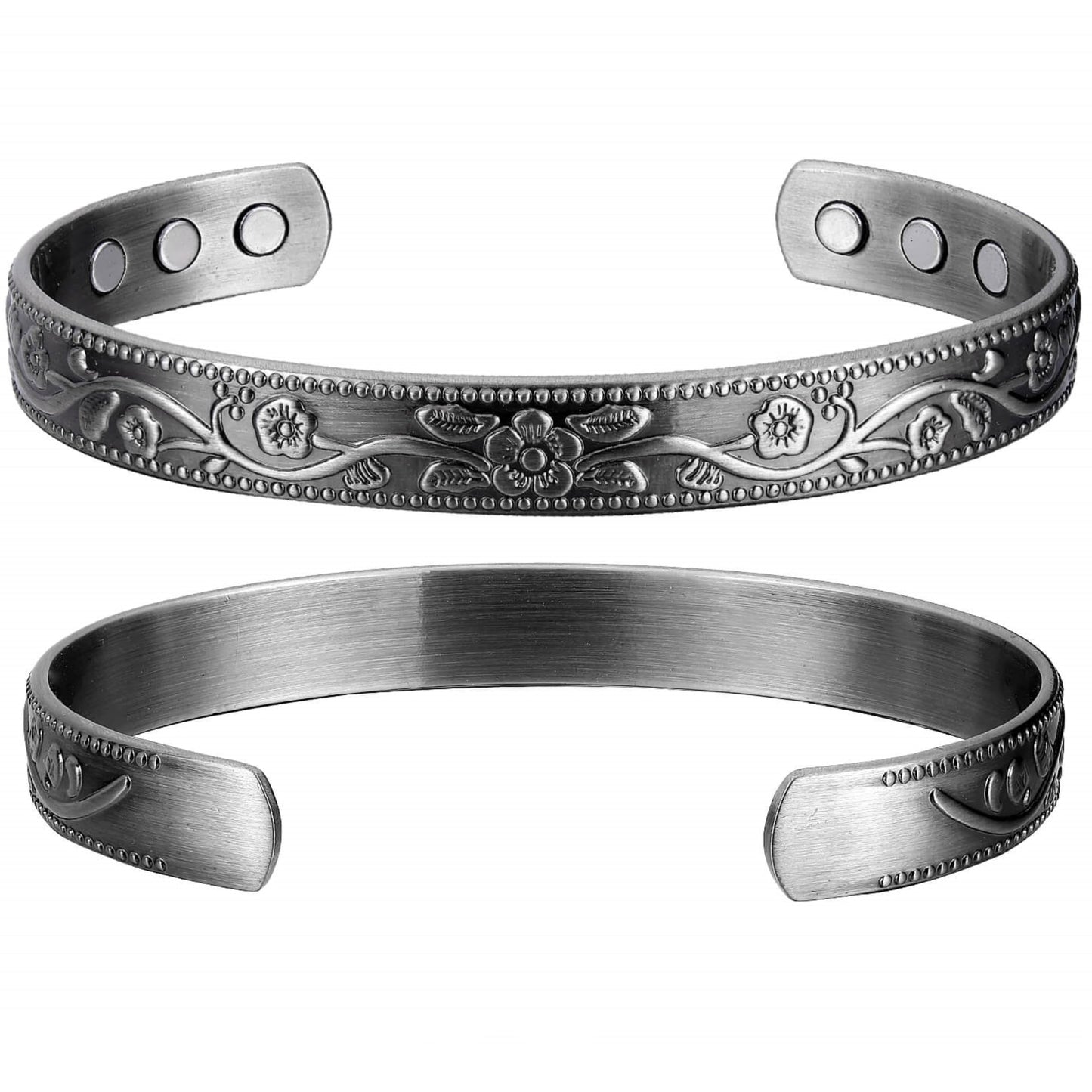 Earth Therapy Women's Iron Flower Magnetic Bracelet - Adjustable Sport Band with Ultra Strength Magnets