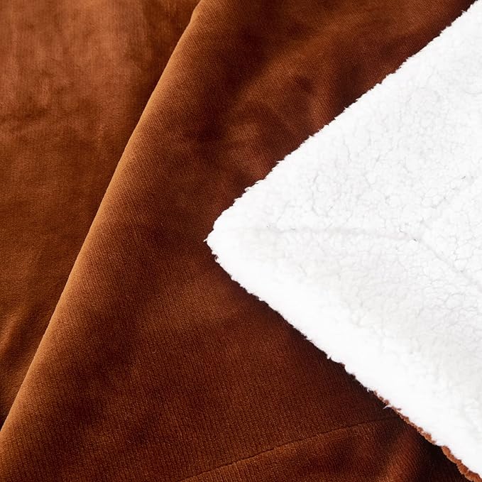 SOCHOW Sherpa Fleece Throw Blanket, Double-Sided Super Soft Luxurious Plush Blanket Twin Size 60 inchx80 inch, Caramel