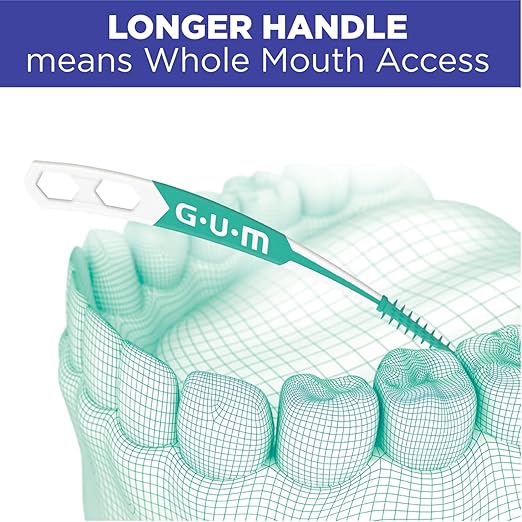 GUM Soft-Picks Advanced, Easy to Use Dental Picks for Teeth Cleaning and Gum Health, Disposable Interdental Brushes with Convenient Carry Case, Dentist Recommended Dental Picks, 90 Count (Pack of 3)